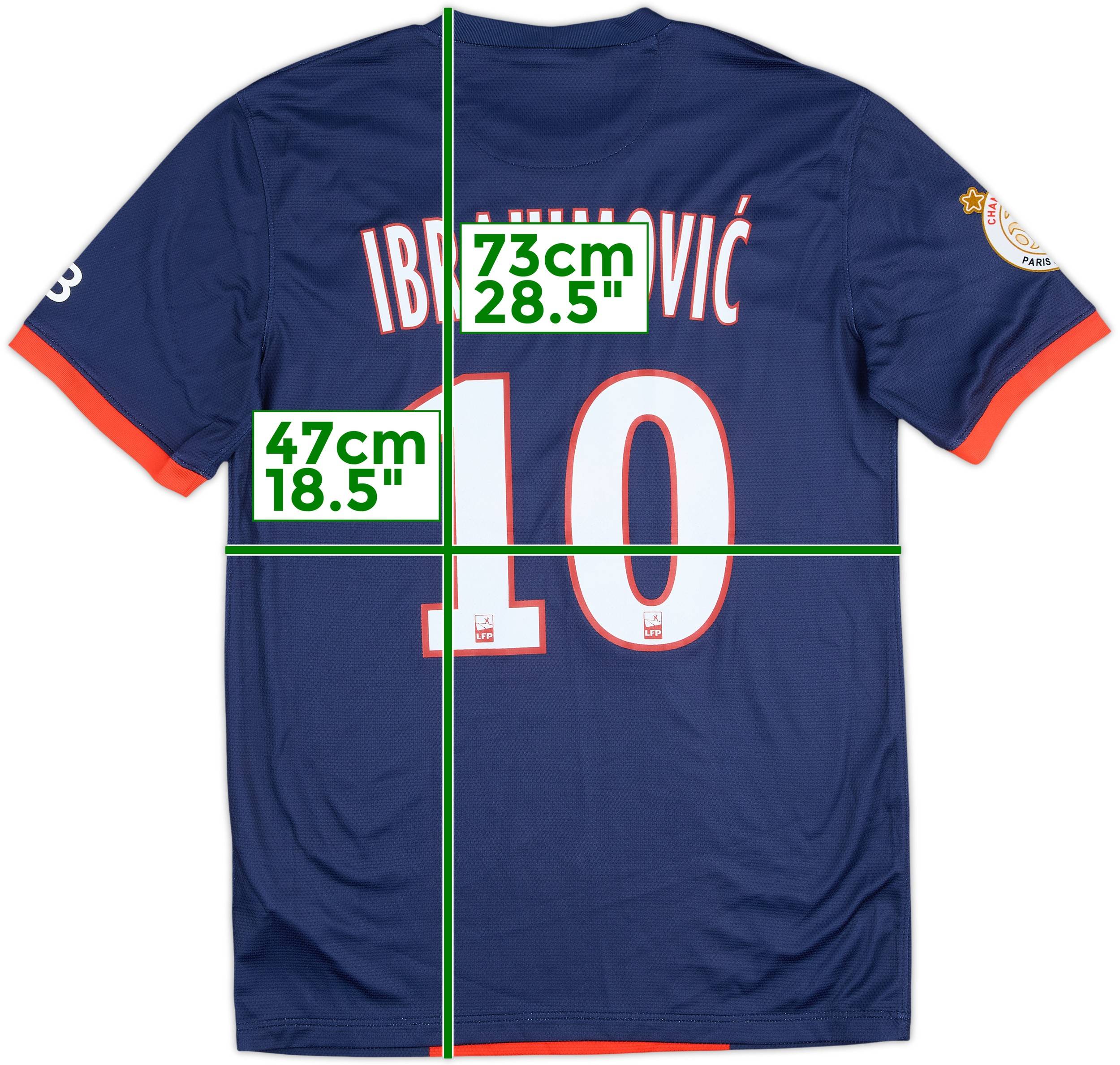 2013-14 Paris Saint-Germain Home Shirt Ibrahimovic #10 - 8/10 - (S)