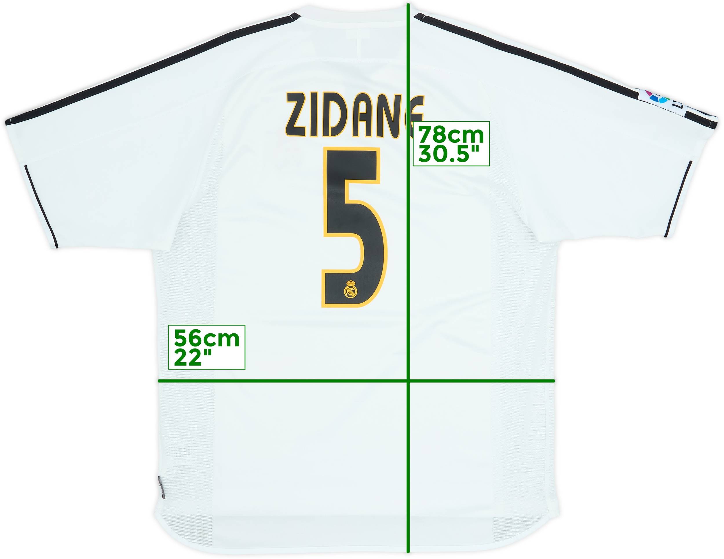 2003-04 Real Madrid Home Shirt Zidane #5 - 8/10 - (L)