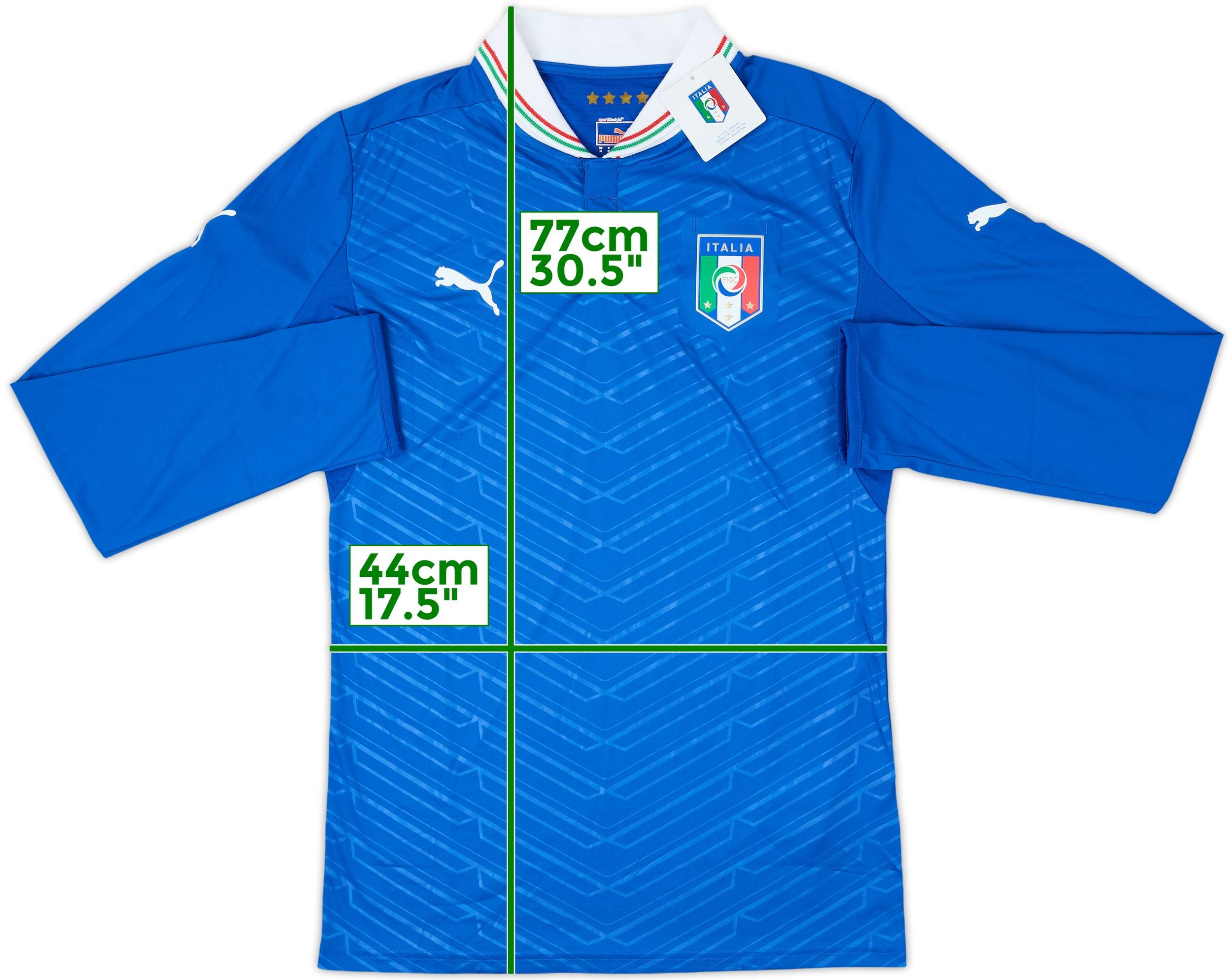 ウェア ITALIA #13 2012-13 Italy Player Issue Home L/S Shirt (M)