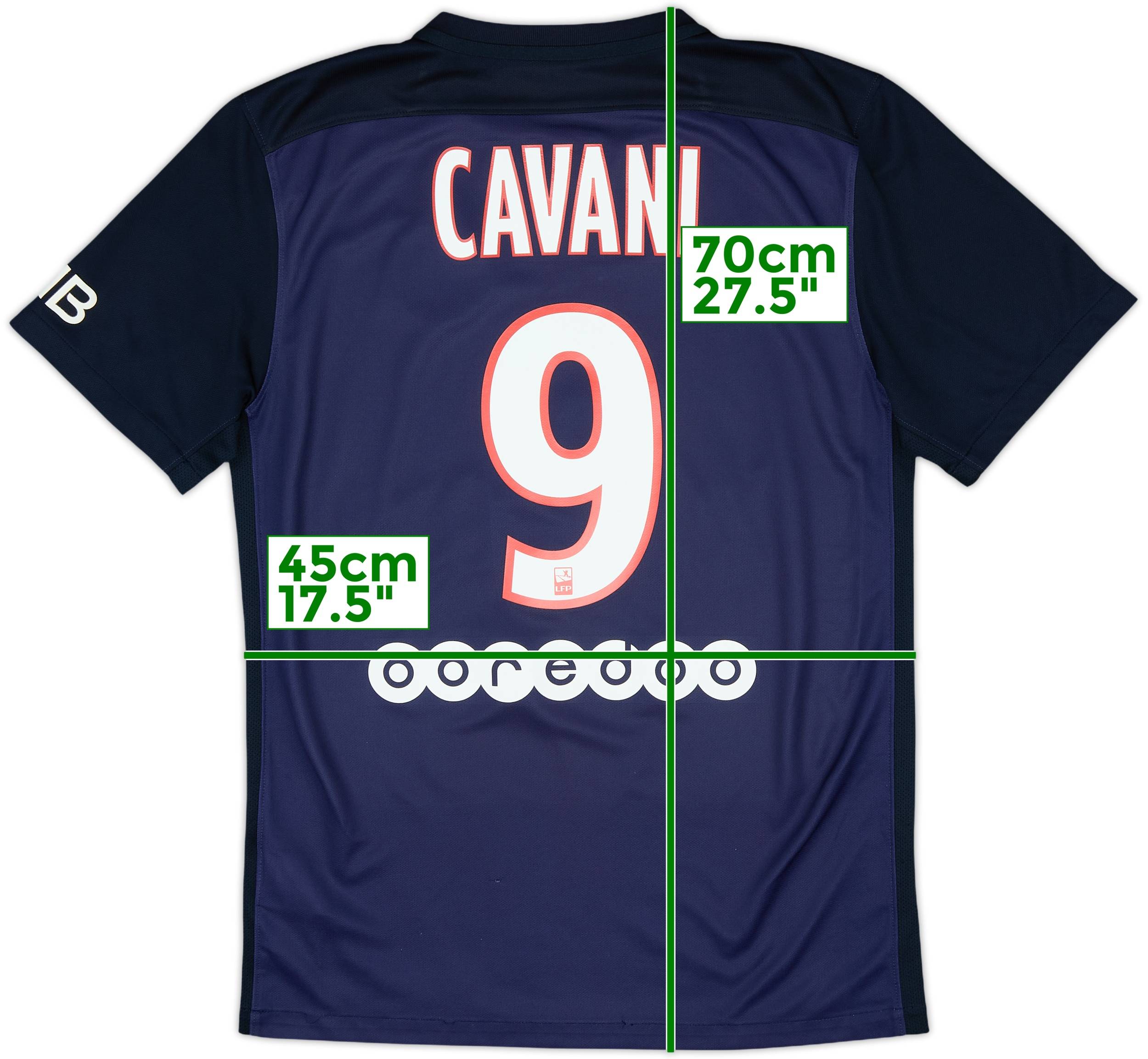 2015-16 Paris Saint-Germain Home Shirt Cavani #9 - 8/10 - (S)