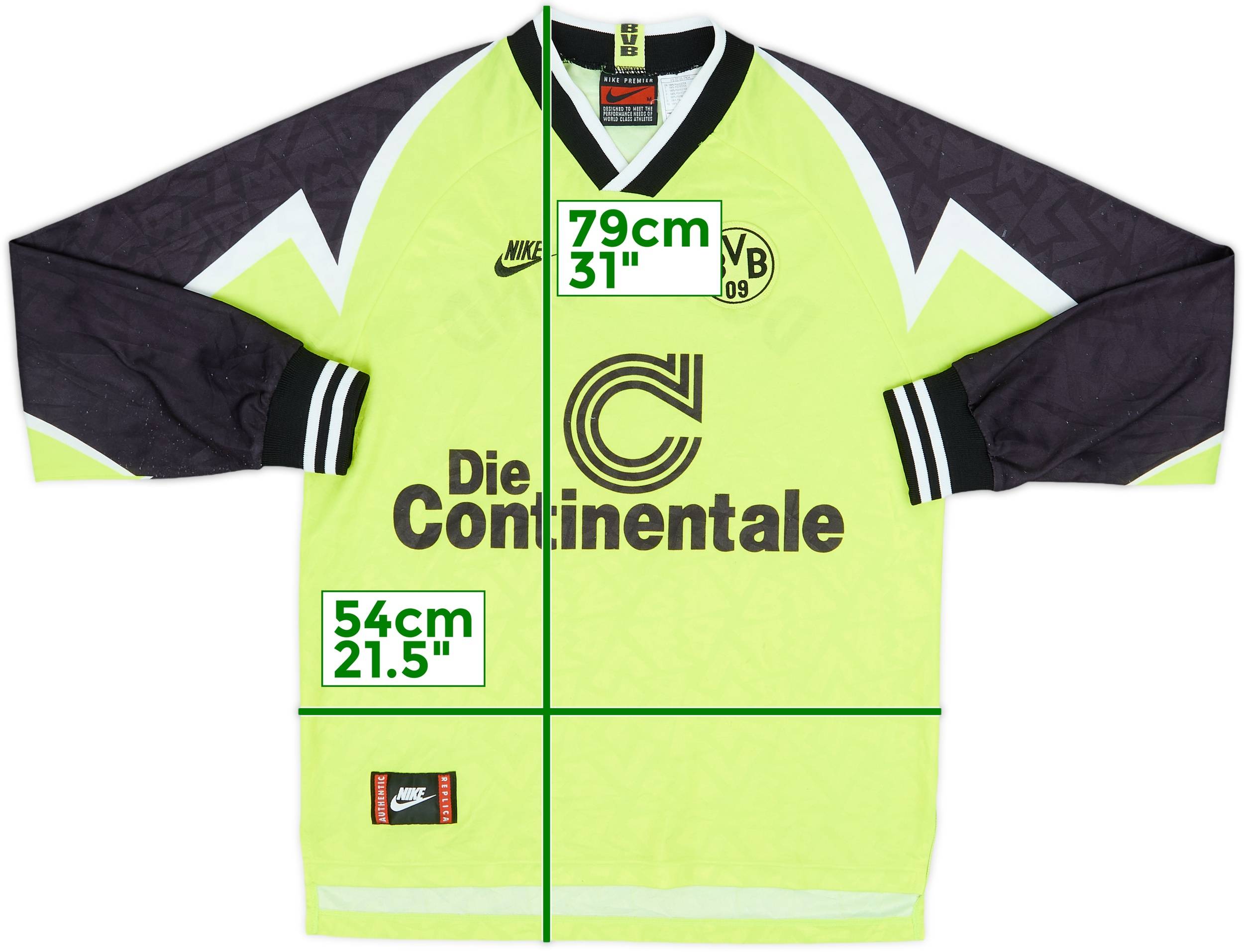 1995-96 Borussia Dortmund Home L/S Shirt - 7/10 - (M)