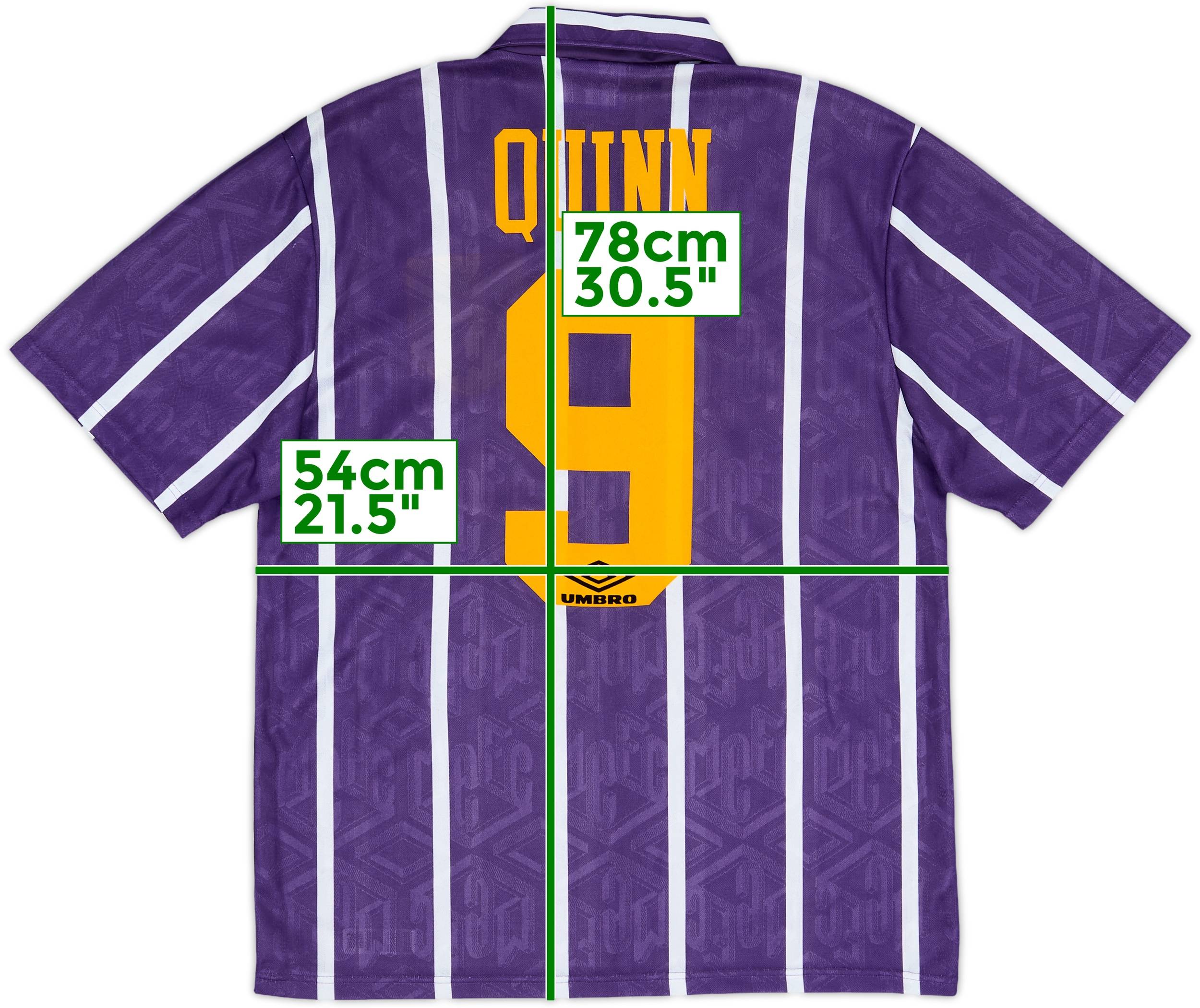 1993-94 Manchester City Away Shirt Quinn #9 - 6/10 - (M)