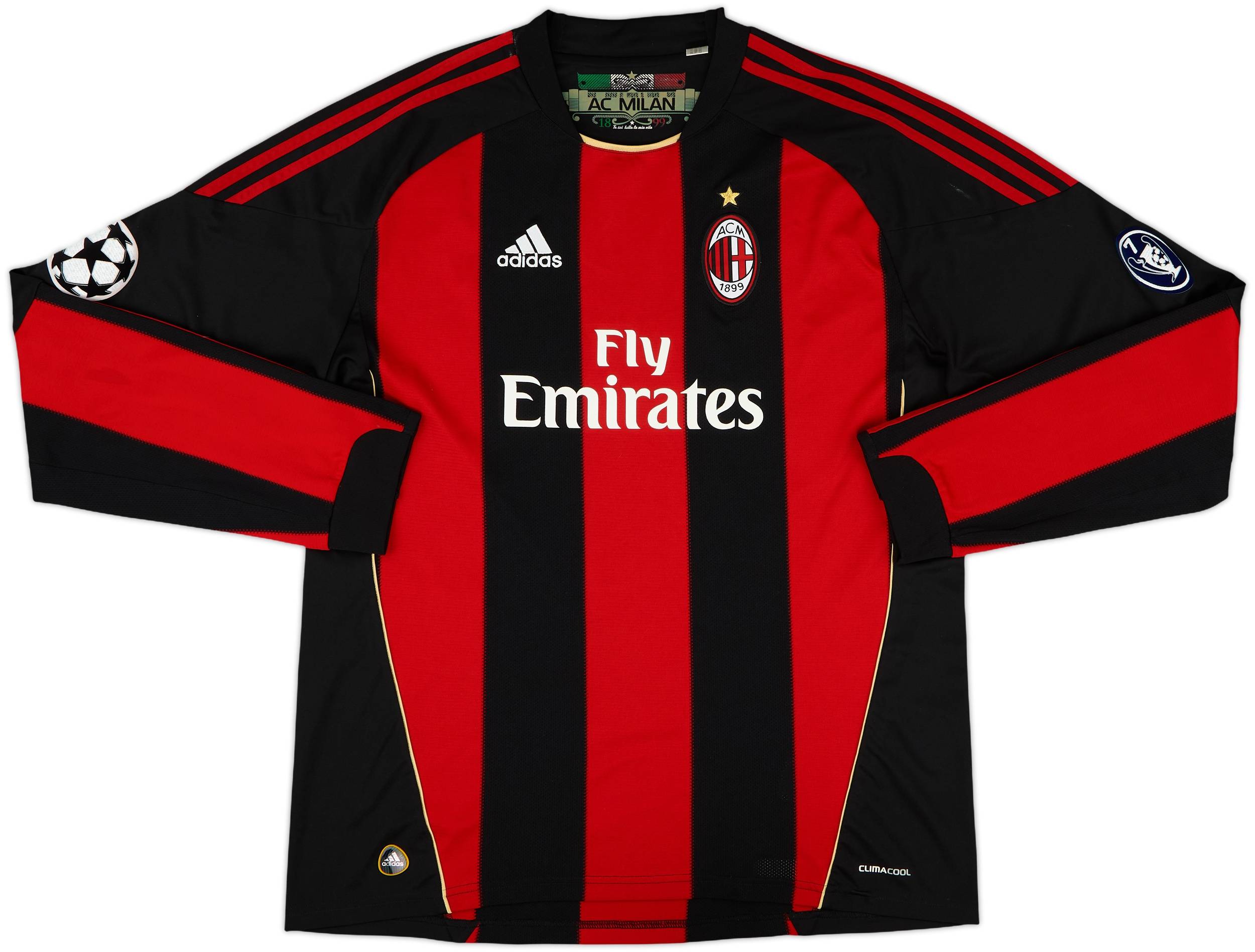 2010-11 AC Milan Home L/S Shirt Ibrahimovic #11 - 8/10 - (L)