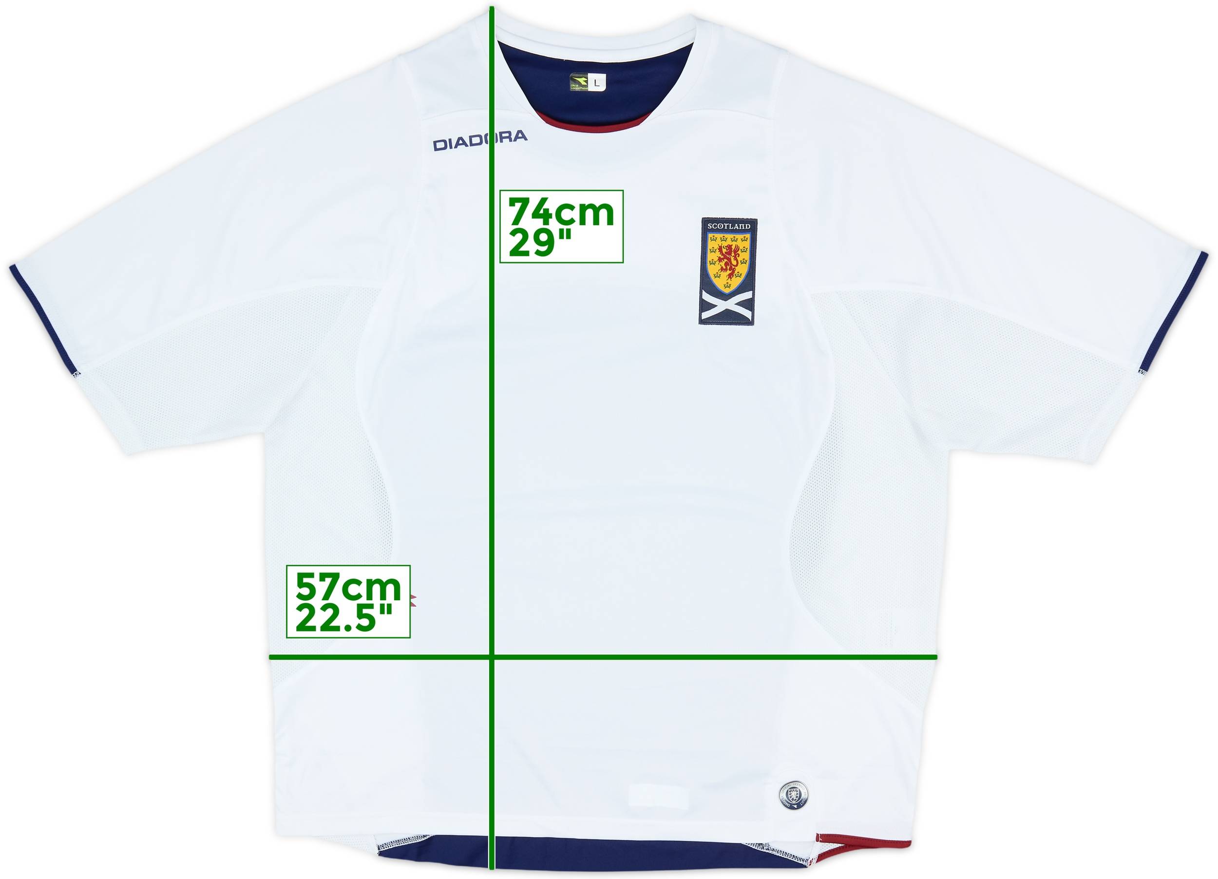 スコットランド代表　ユニフォーム　DIADORA 2003-05 Scotland Diadora Training Shirt - 8/10 - (L)