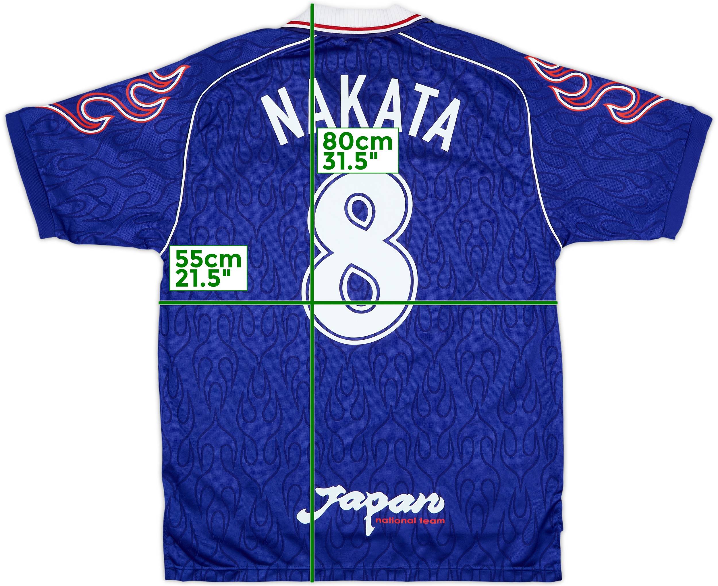 ウェア 98s #8 NAKATA japan soccer uniform shirt Japan 1998 FIFA World Cup Asics Home Shirt #8 NAKATA