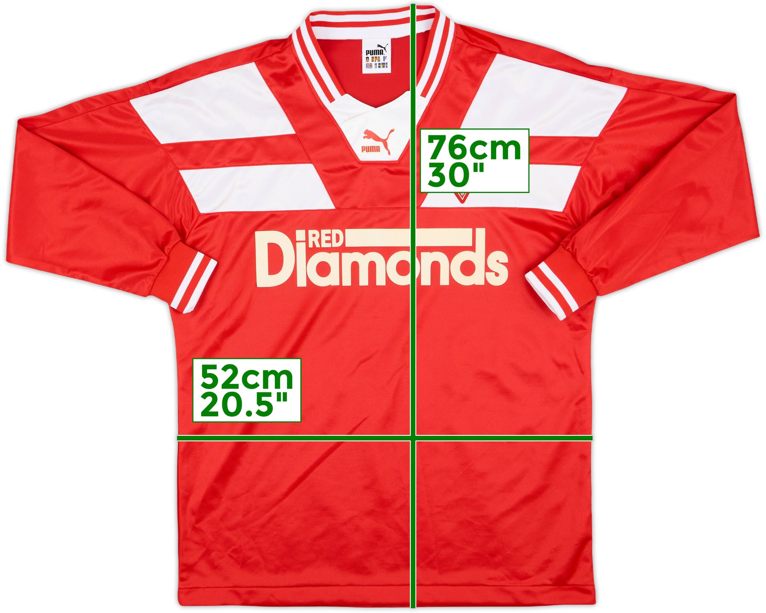 1990-91 Urawa Red Diamonds Home L/S Shirt 8/10 (M/L)