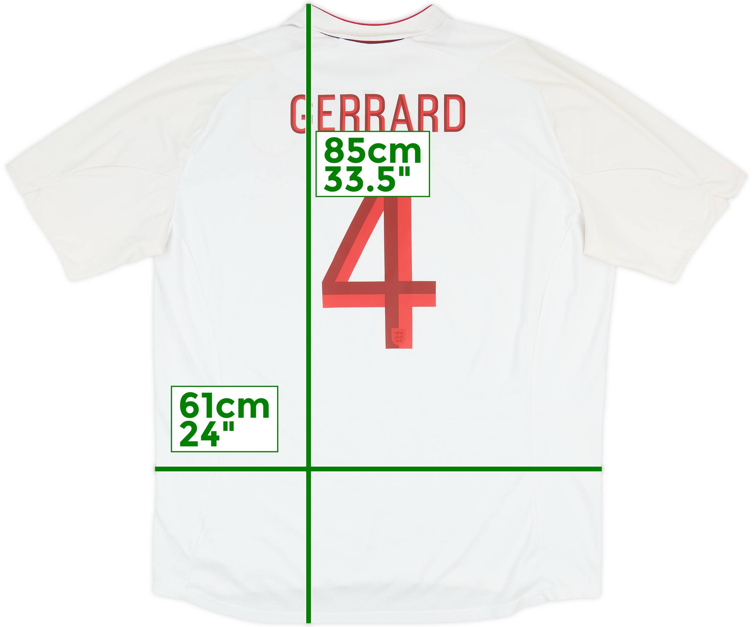 パーツ Gerrard 2012-13 England Home Shirt Gerrard #4 - 8/10 - (3XL)