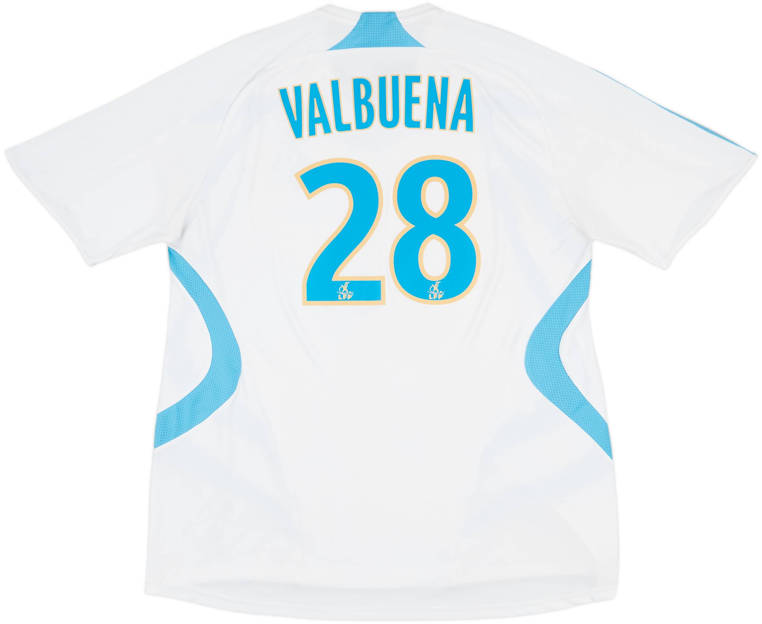 2007-08 Olympique Marseille Home Shirt Valbuena #28 - 7/10 - (XL)