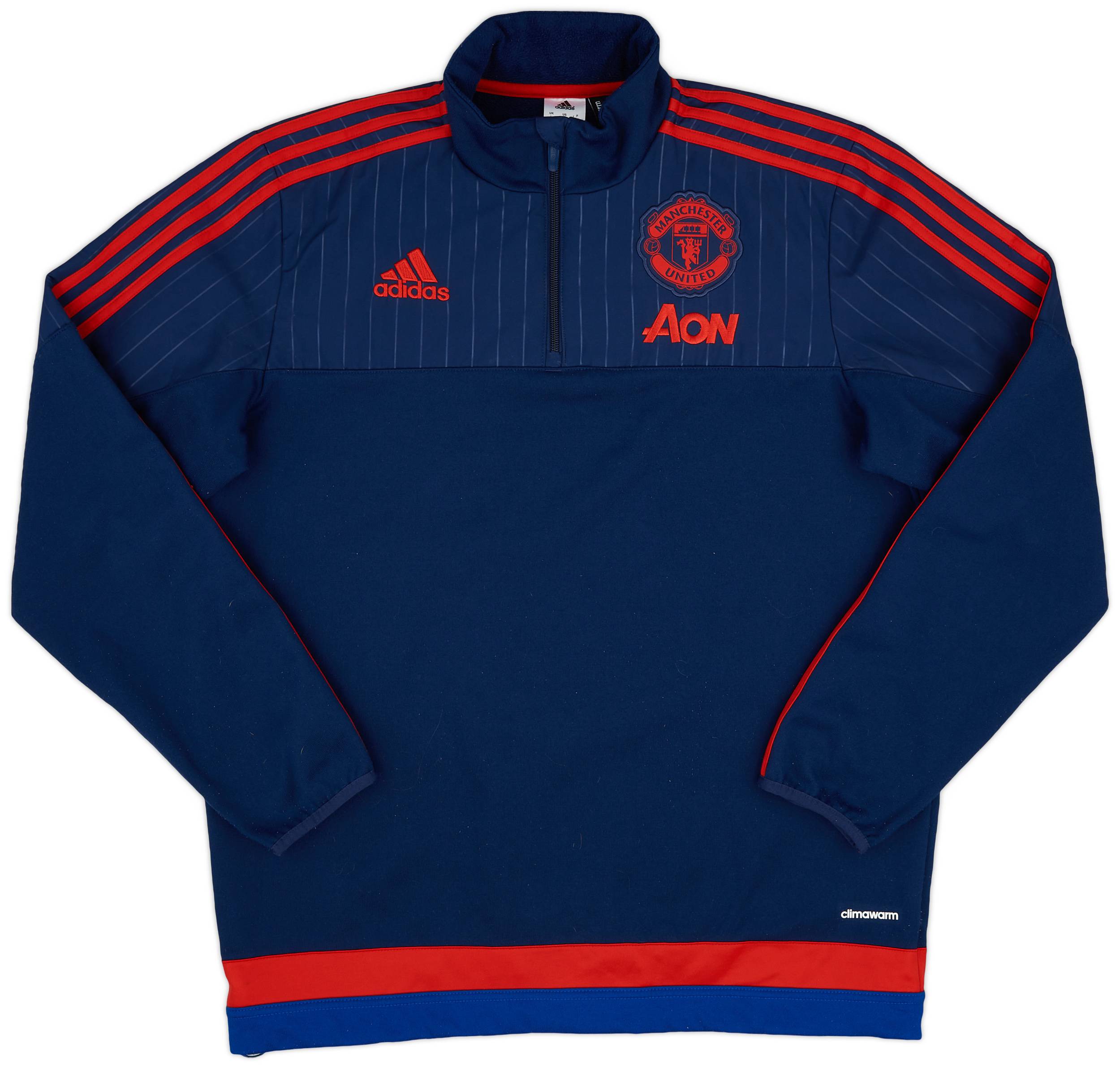 2015-16 Manchester United adidas 1/4 Zip Drill Top - 9/10 - (L)