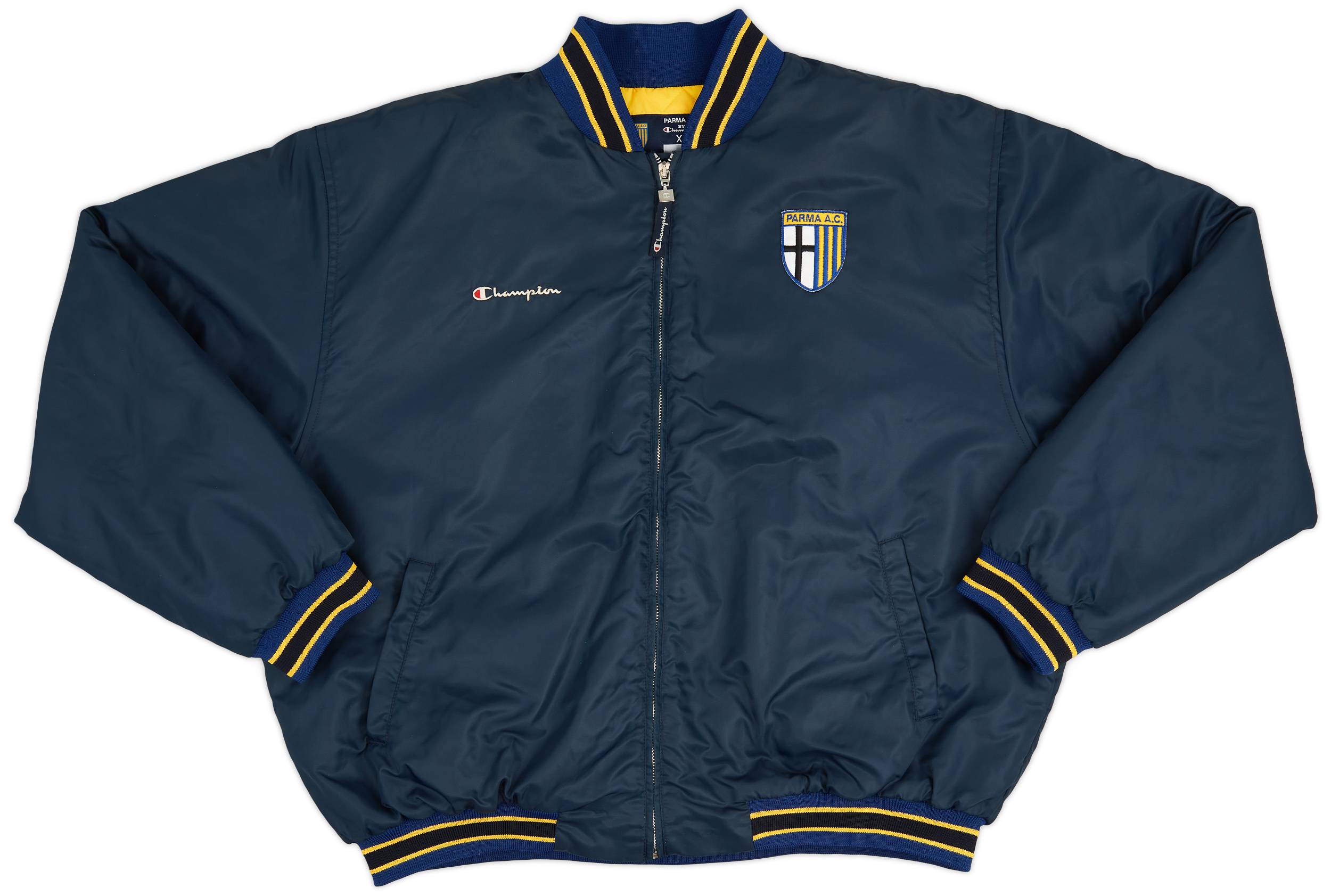 ジャケット・アウター Champion parma vintage jacket joy serieA Vintage Rare Reversible Jacket Fleece Blue Yellow Parma