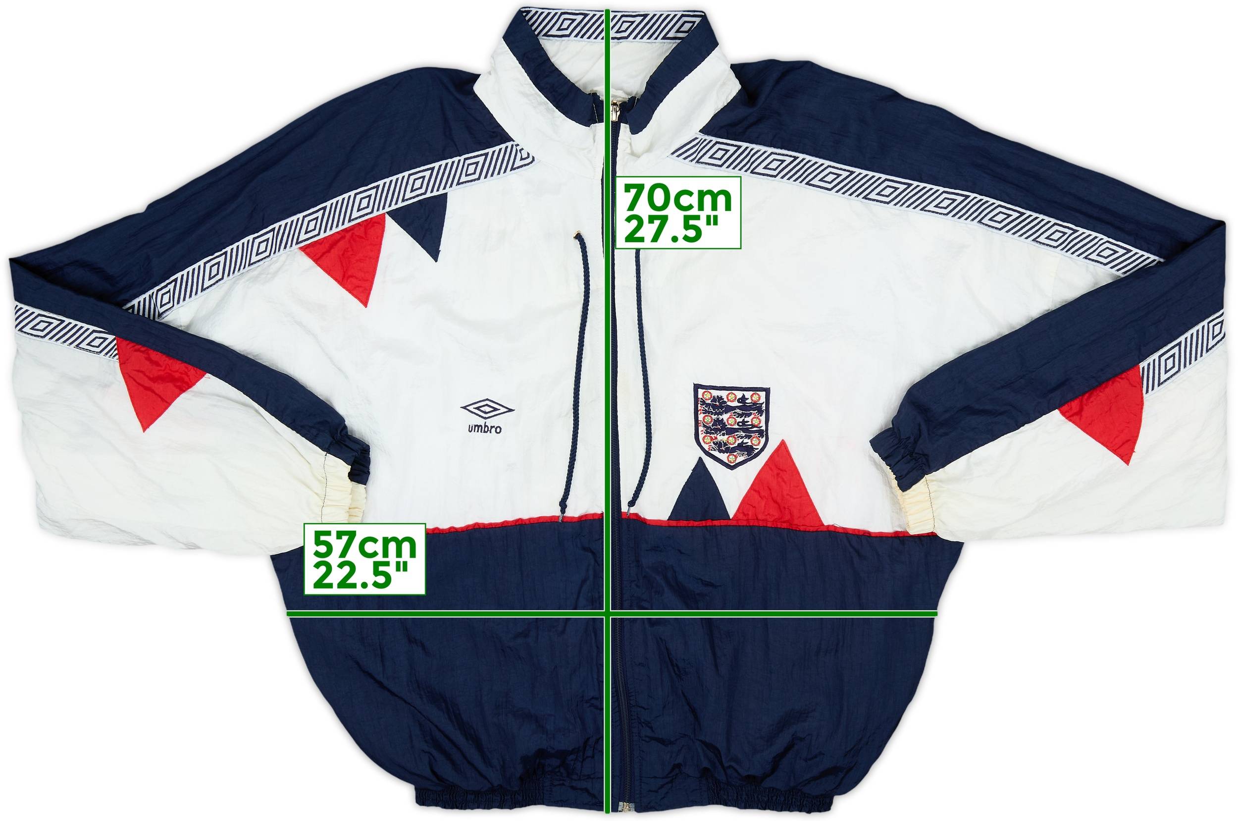 1990-92 England Umbro Track Jacket - 7/10 - (S)