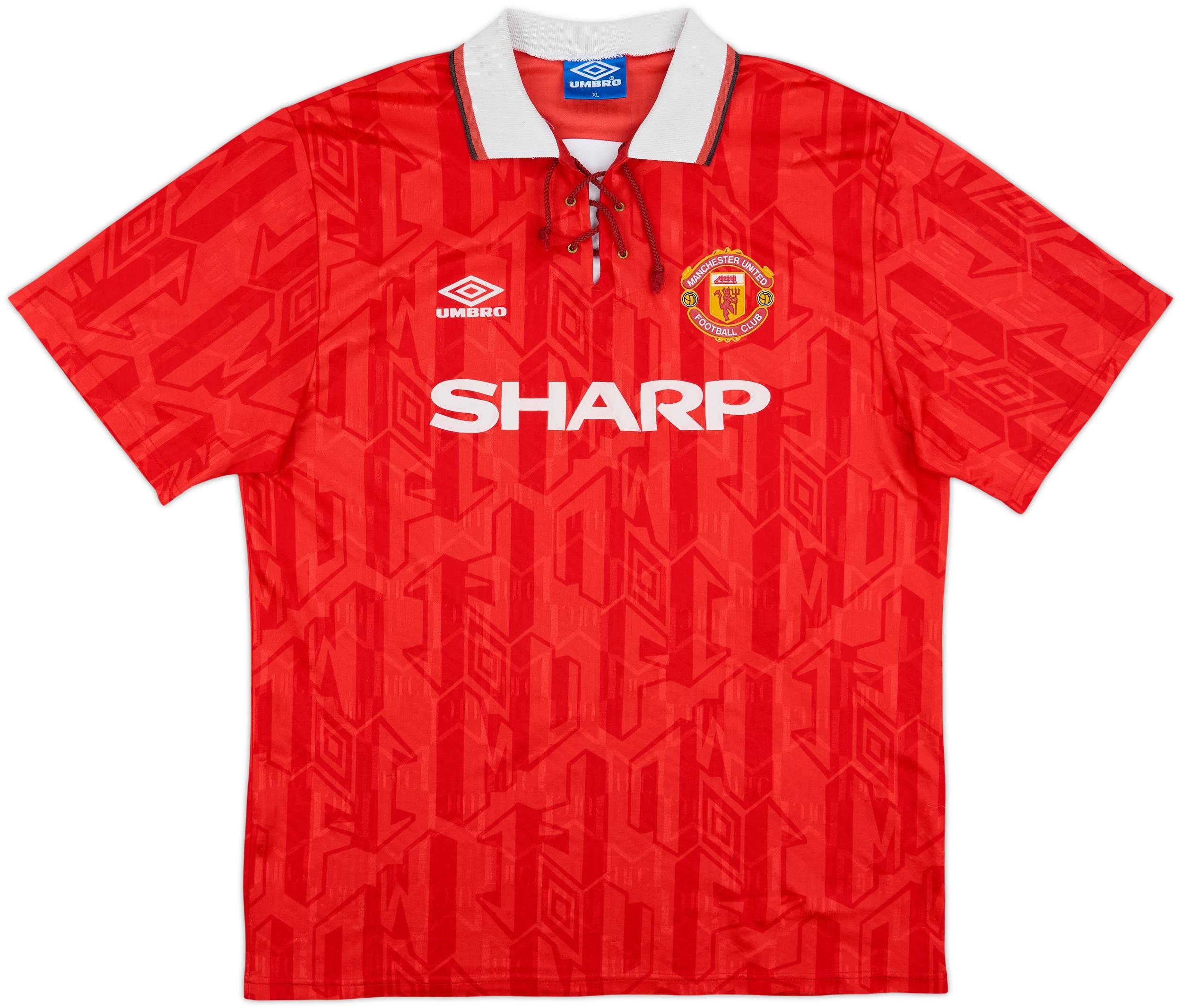 1992-94 Manchester United Home Shirt Cantona #7 - 8/10 - (XL)