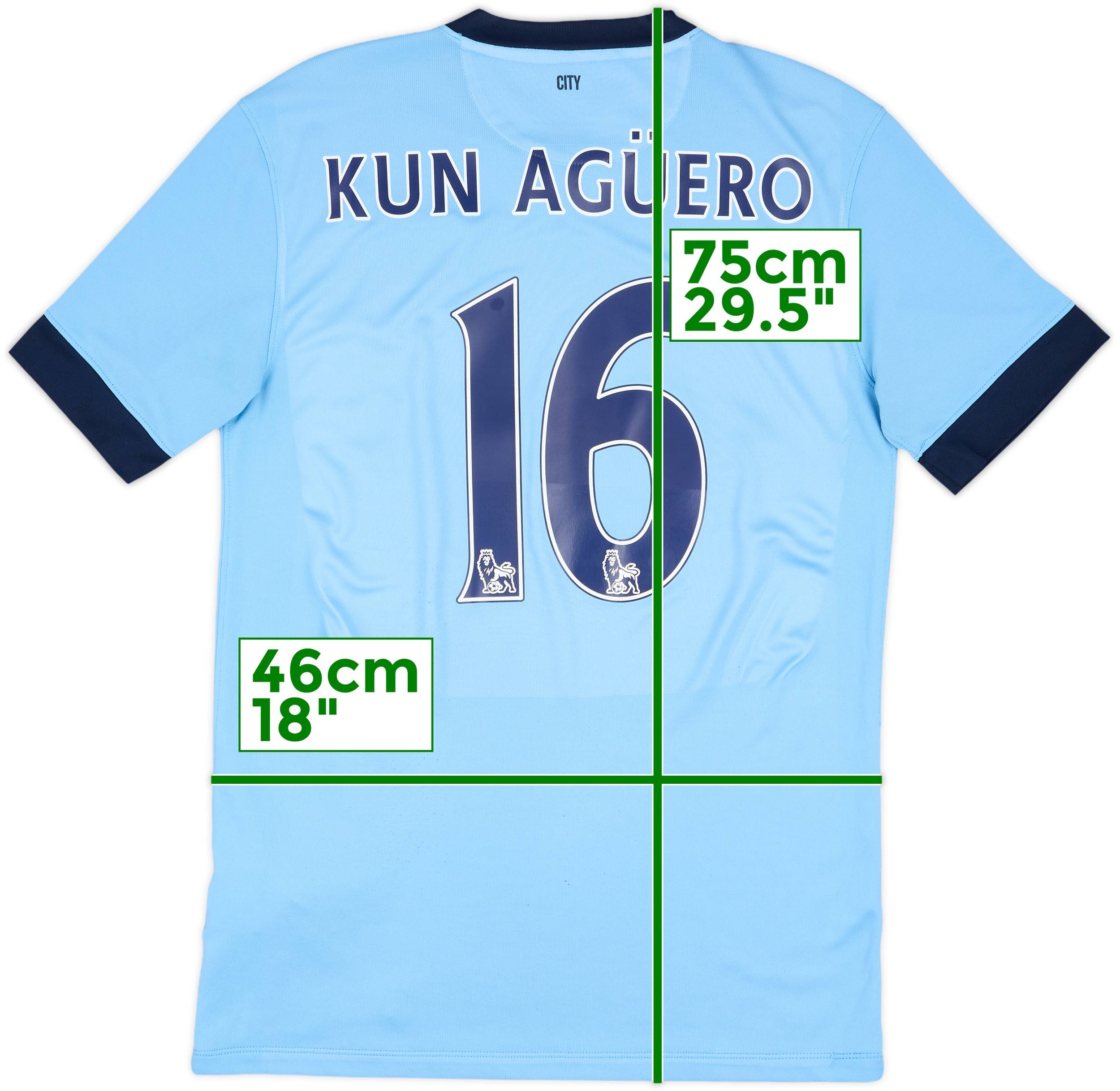 2014-15 Manchester City Home Shirt Kun Aguero #16 - 6/10 - (M)