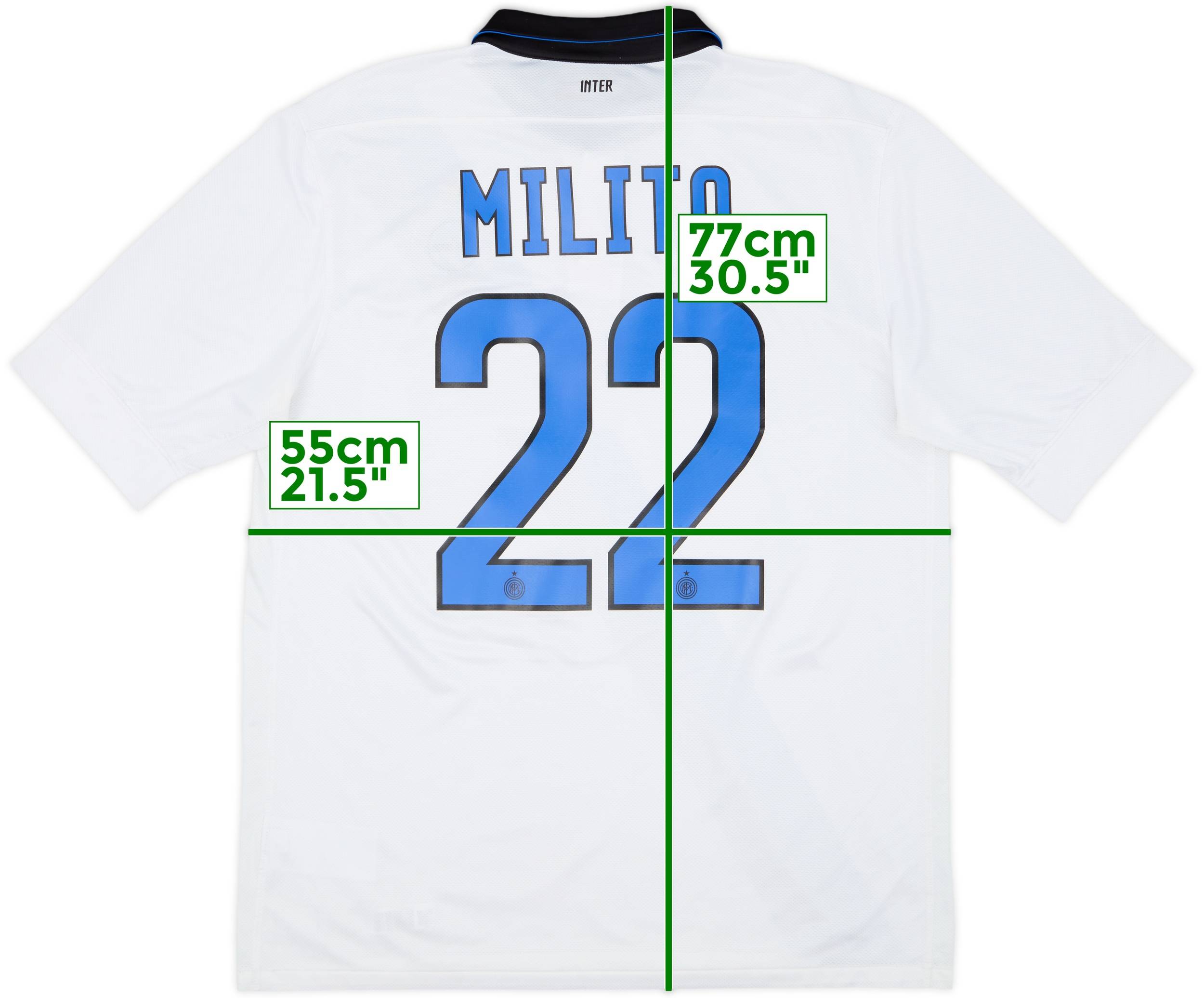 2011-12 Inter Milan Away Shirt Milito #22 - 7/10 - (L)