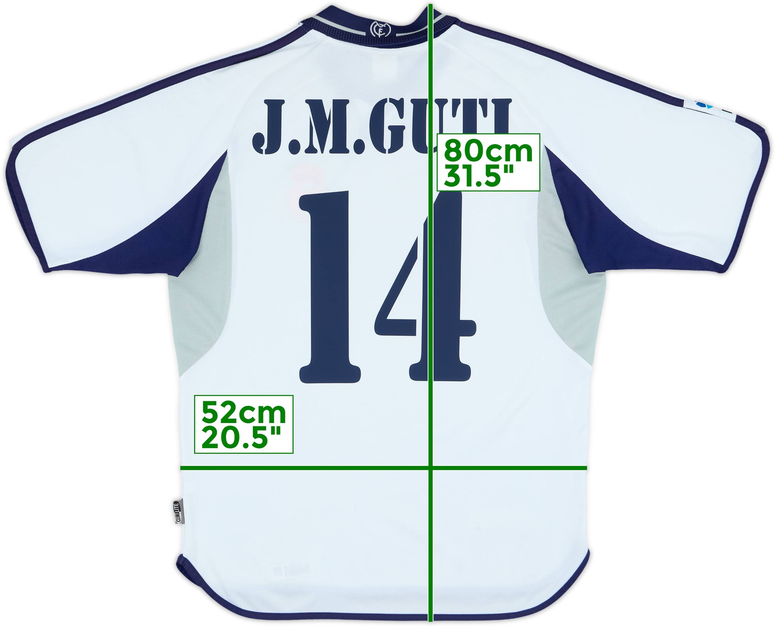 2000-01 Real Madrid Home Shirt J.M.Guti #14 - 6/10 - (M)