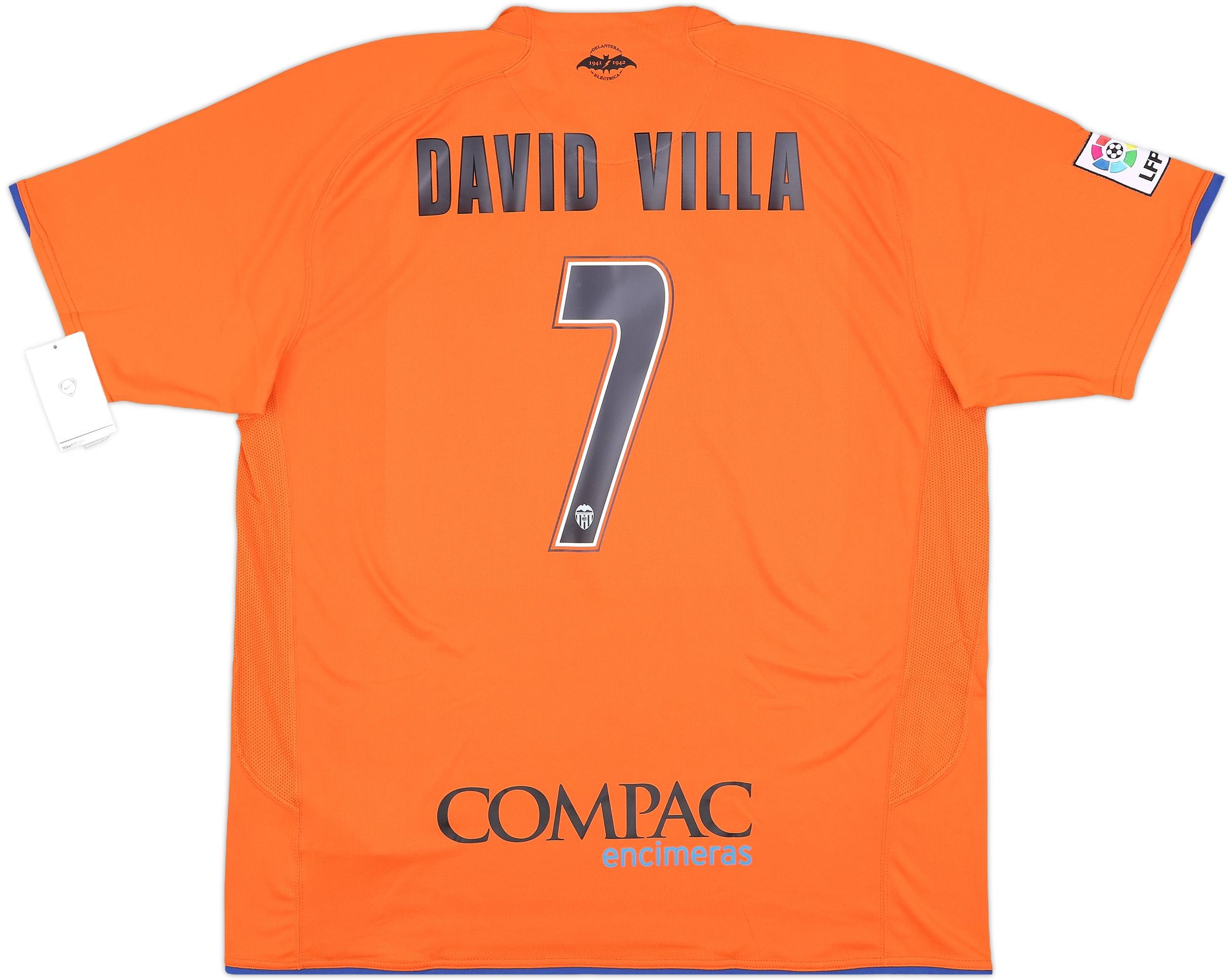 Valencia DAVID VILLA シャツ 7番 Valencia David Villa 7 Home Football Shirt 2007/08 Adults