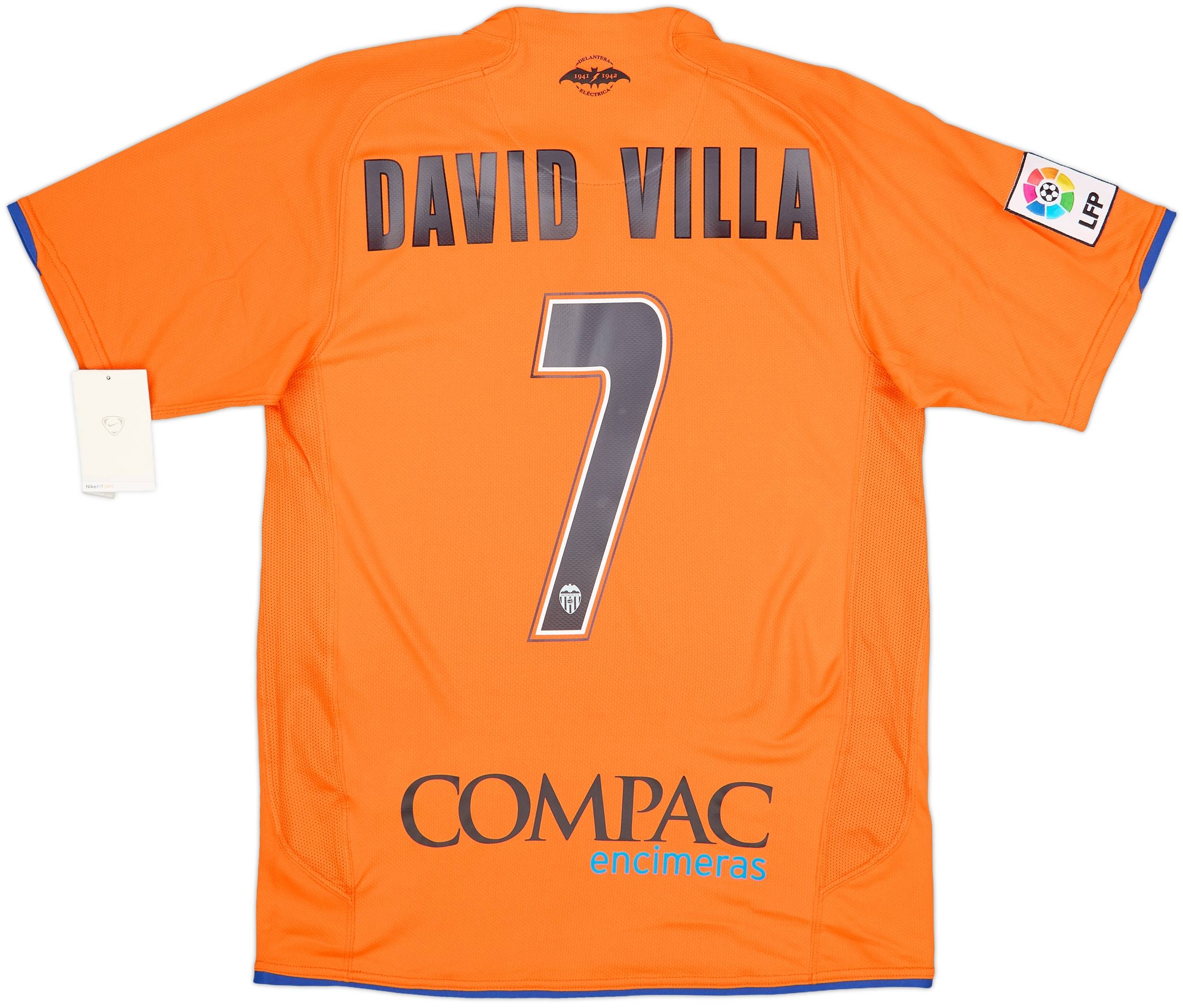 Valencia DAVID VILLA シャツ 7番 Valencia David Villa 7 Home Football Shirt 2007/08 Adults