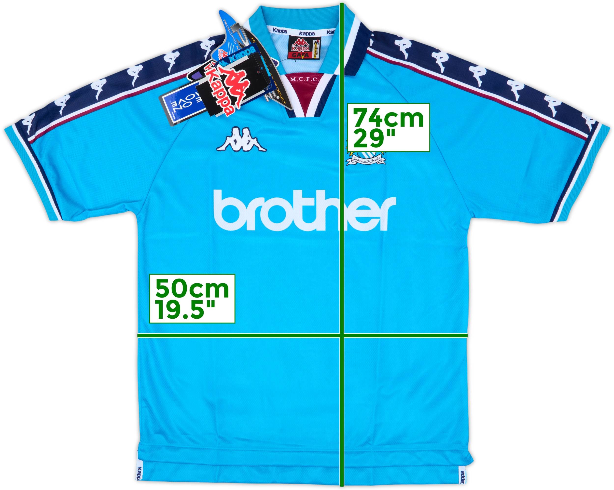 ウェア Manchester City 97/99 Home Manchester City Home Football Shirt 1997/99 Adults XL Kappa