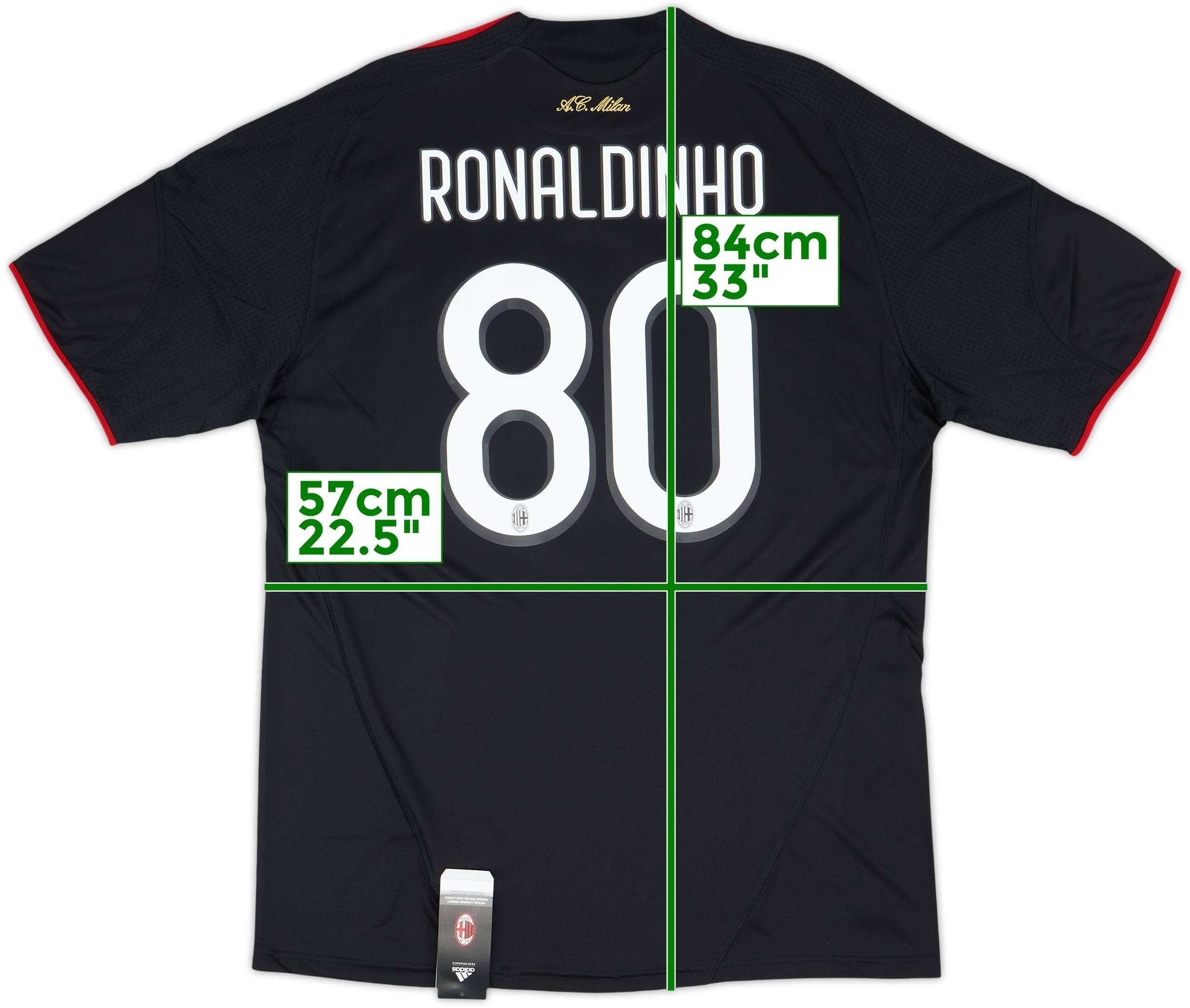 2009-10 AC Milan Third Shirt Ronaldinho #80 (XL)