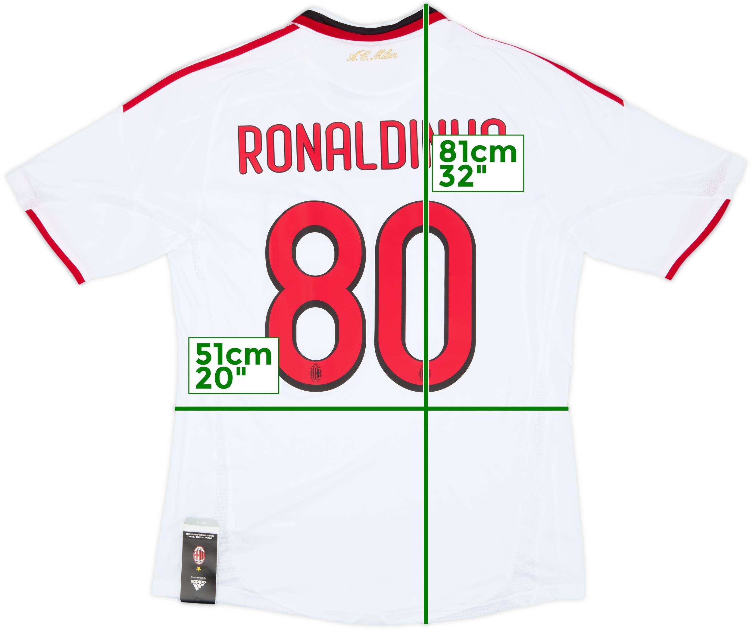 A.C. Milan RONALDINHO 80 シャツ dc7efc3fa82efd5b93594b604dab40