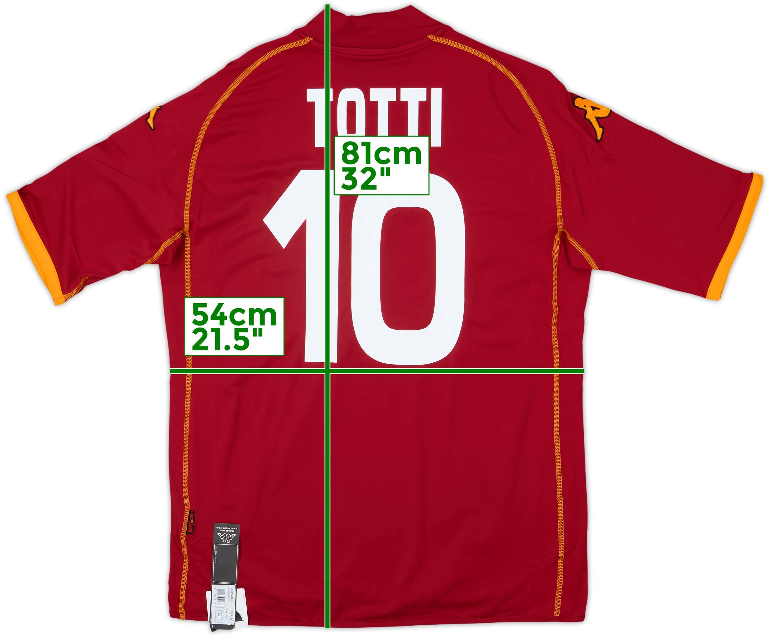 Kappa AS ROMA 09-10 トッティ半袖シャツ 2008-09 Roma Home Shirt Totti #10 (XXL)