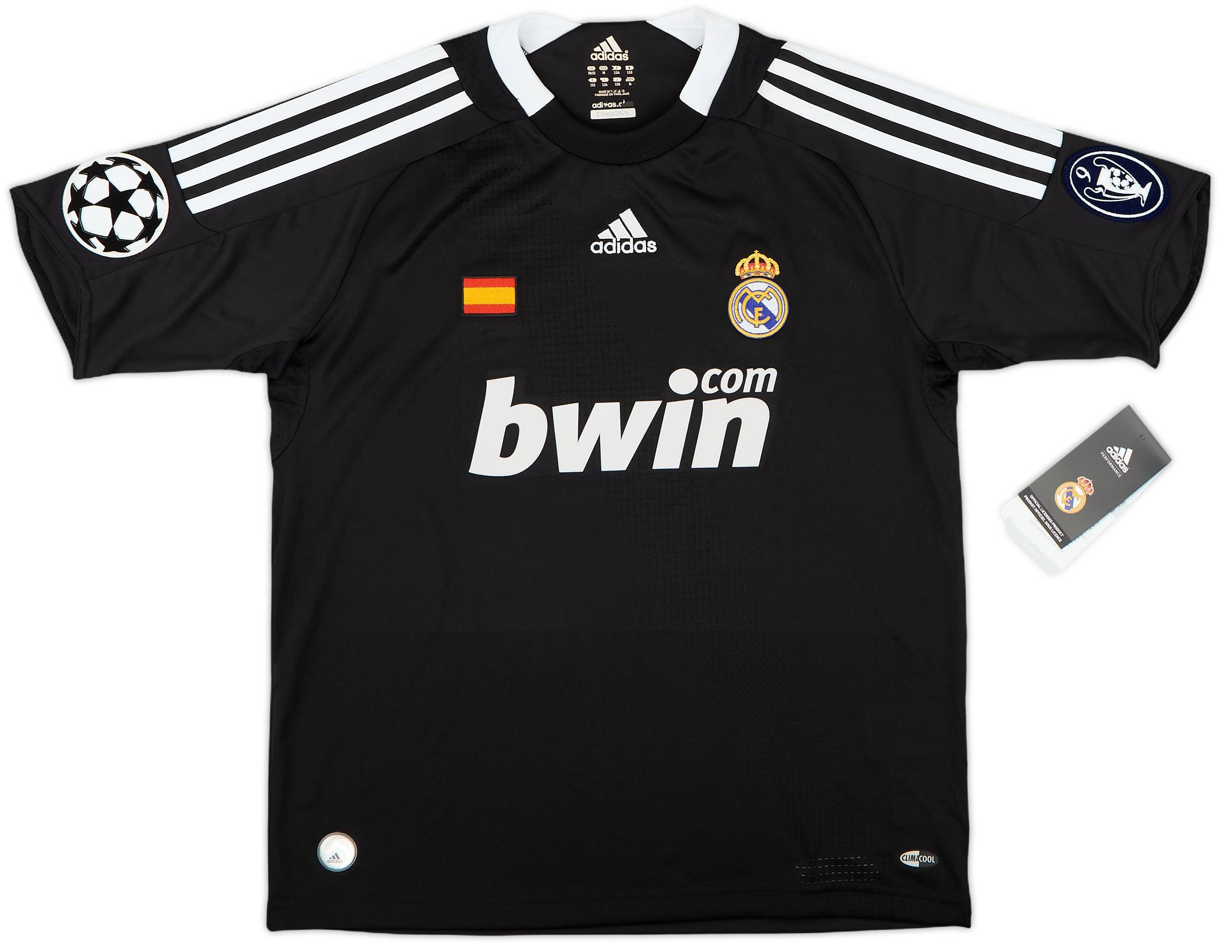 レアルマドリード アディダス ブラックシャツ 2008 M 激レア 2008-09 Real Madrid CL Third Shirt (M.Boys)