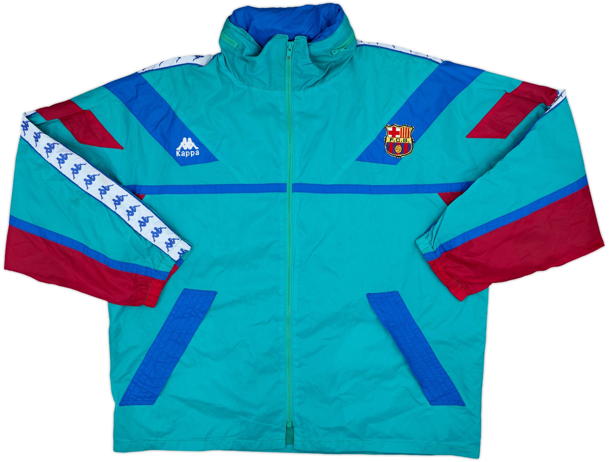 1994-95 Barcelona Kappa Hooded Rain Jacket - 8/10 - (XL)