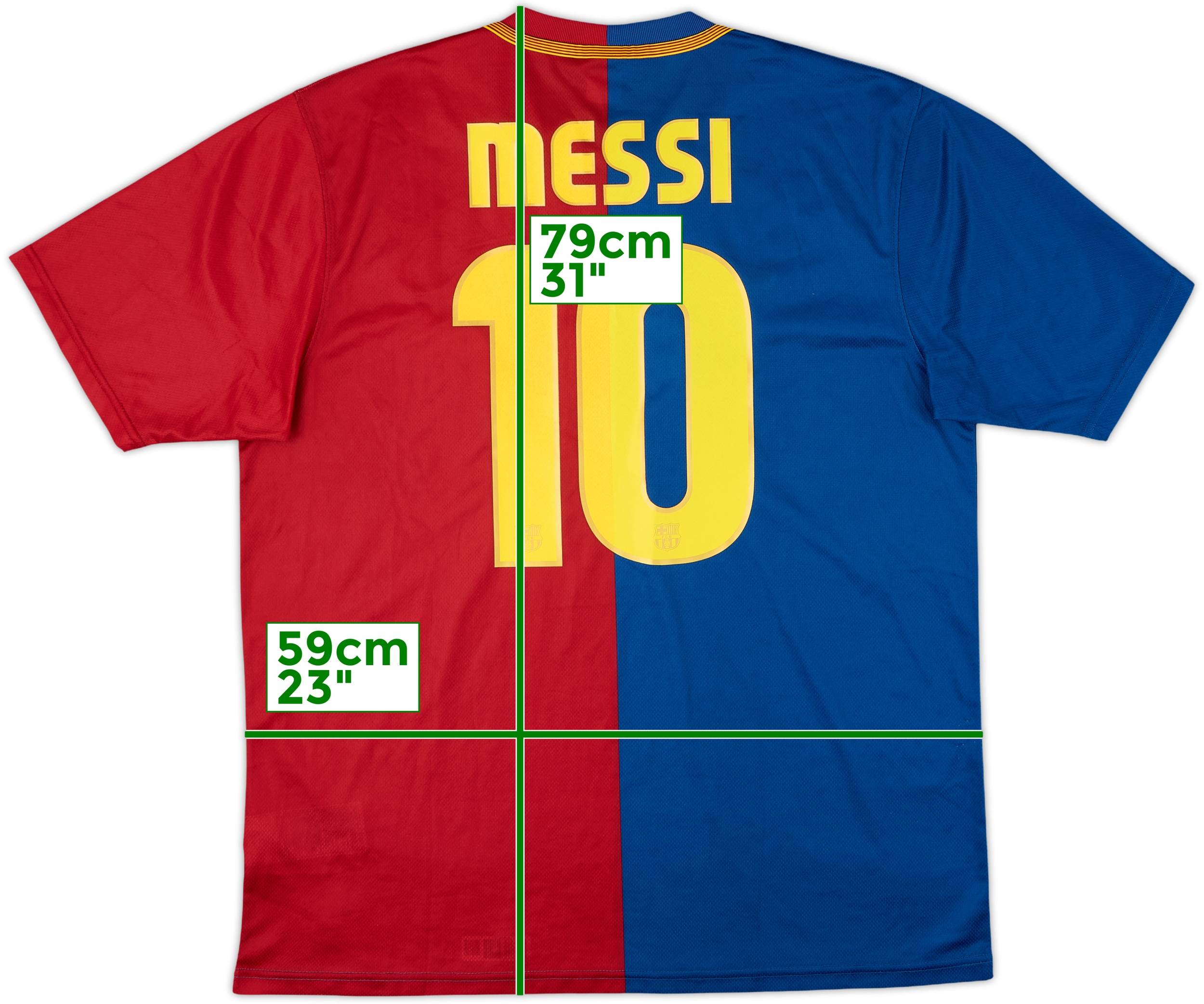 FC Barcelona MESSI 10 ジャージ 2008-09 Barcelona Basic Home Shirt Messi #10 - 8/10 - (L)