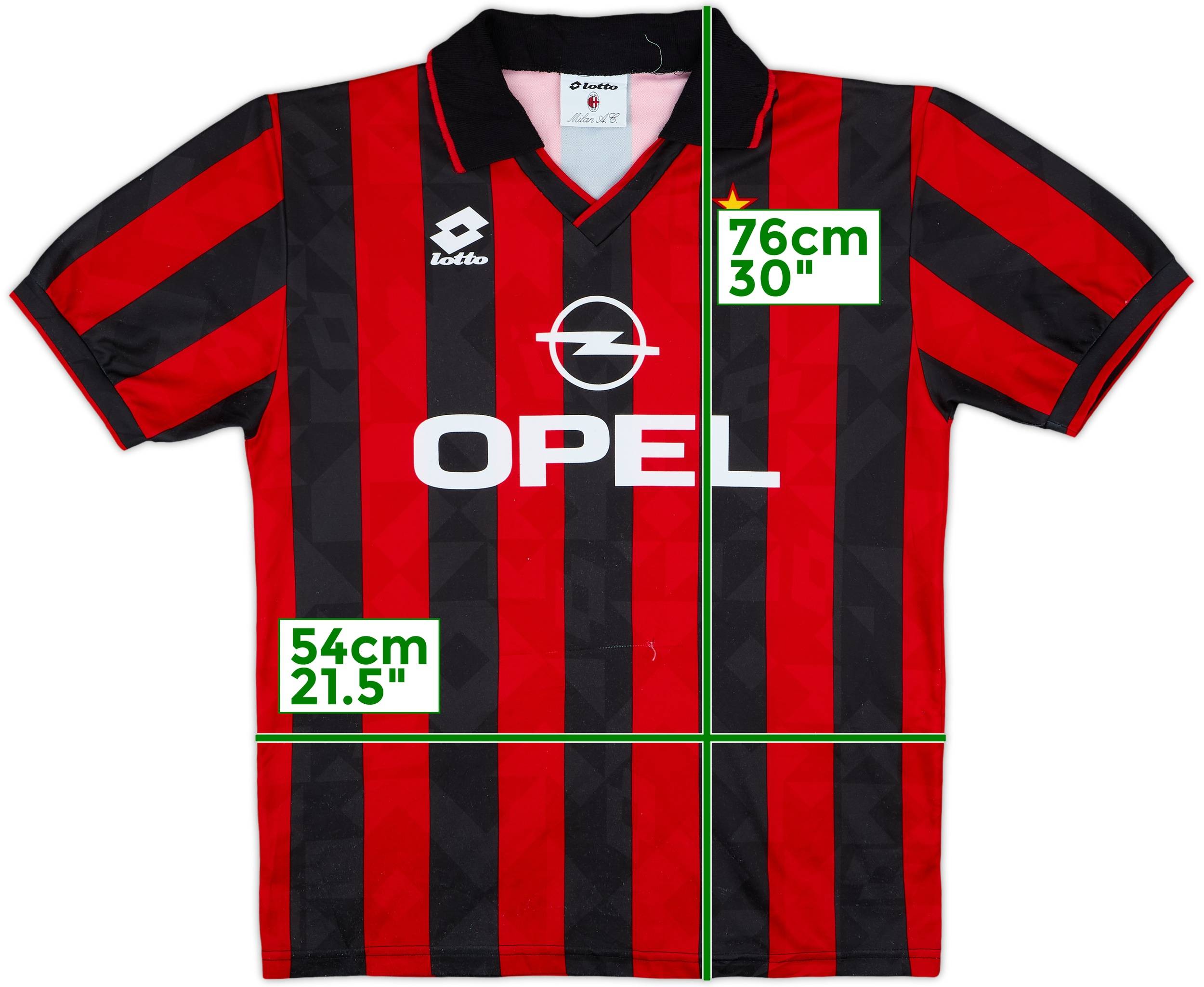 1994-95 AC Milan Home Shirt - 5/10 - (L)
