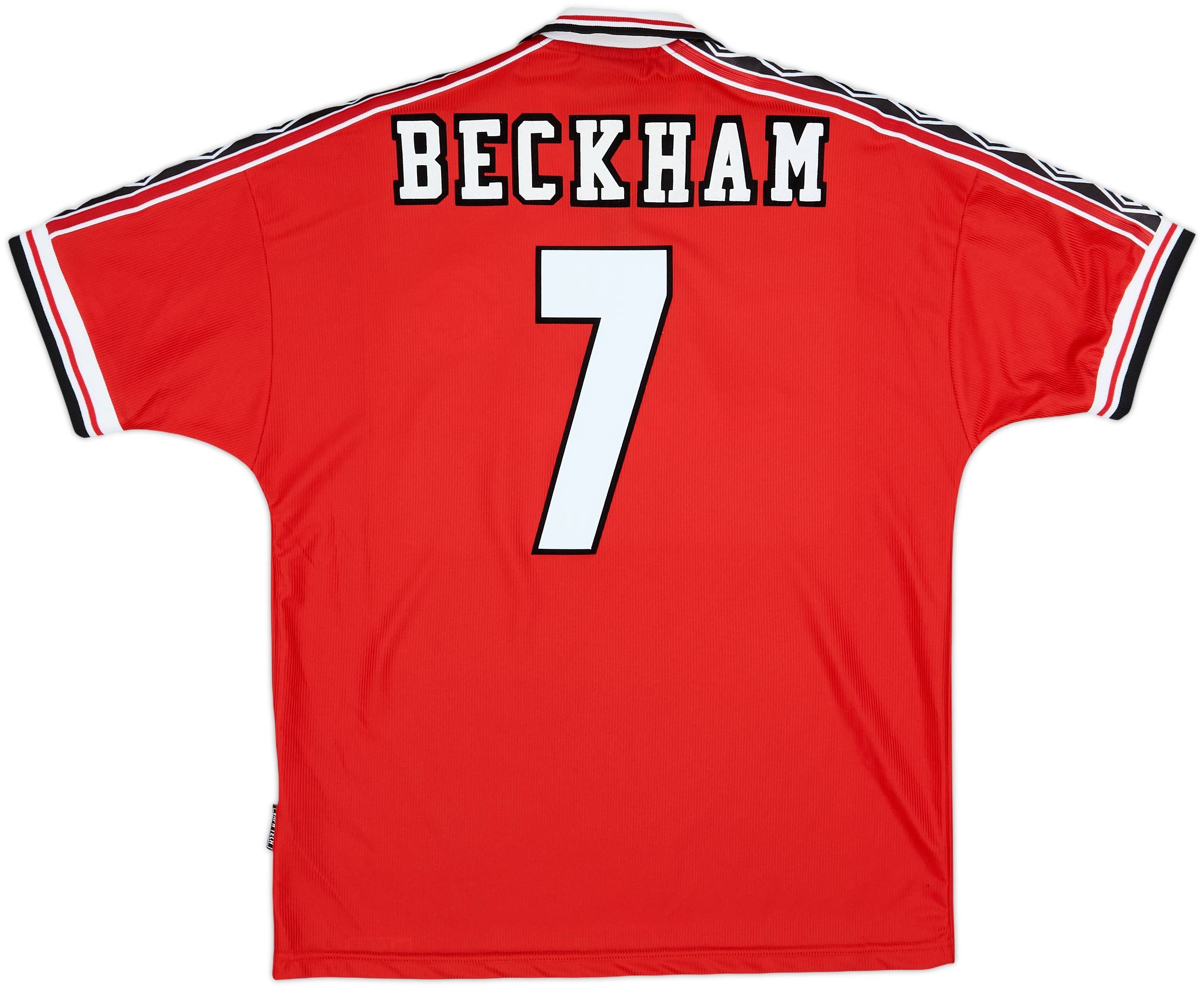 1998-00 Manchester United Home Shirt Beckham #7 - 8/10 - (L)