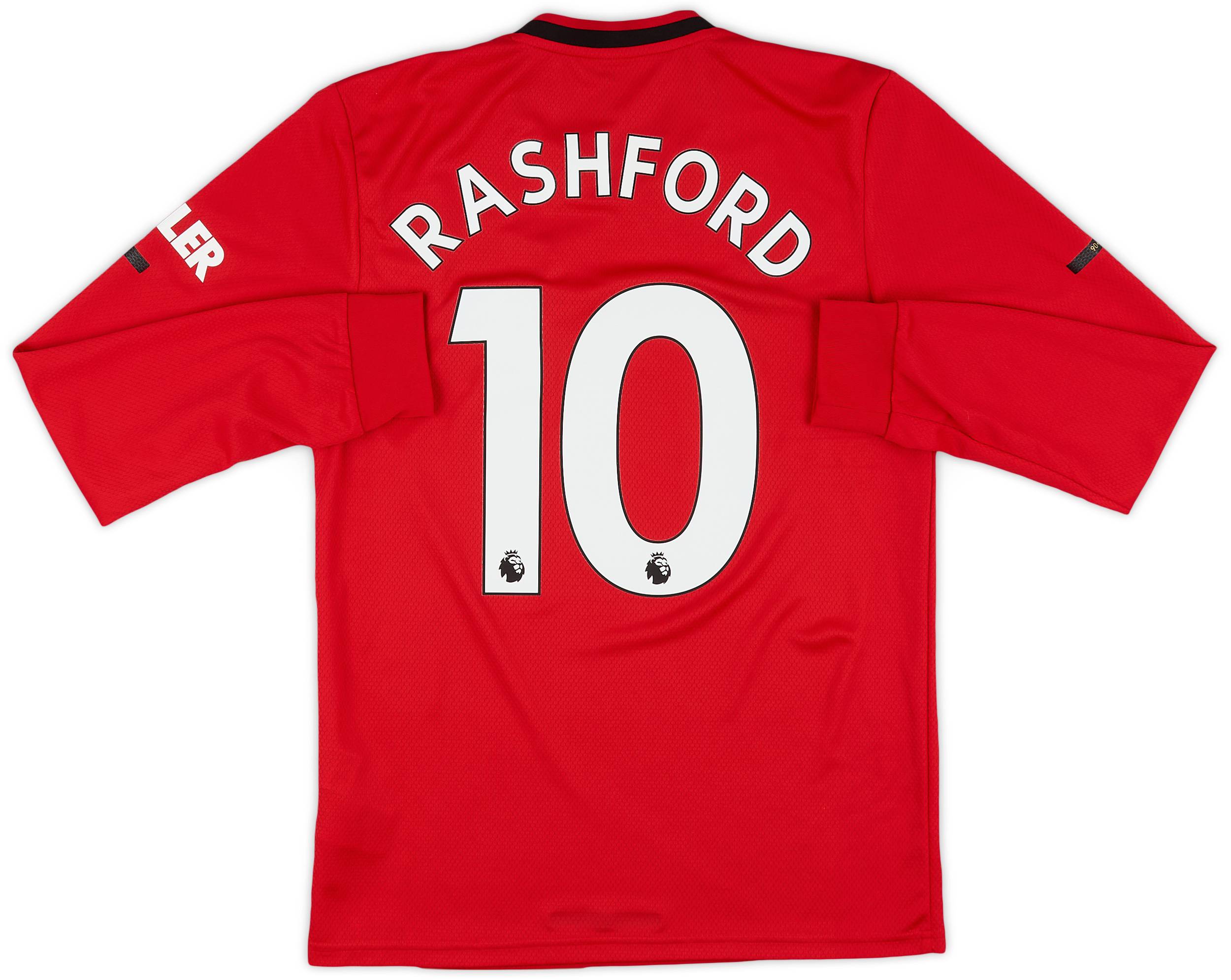2019-20 Manchester United Home L/S Shirt Rashford #10 - 8/10 - (S)