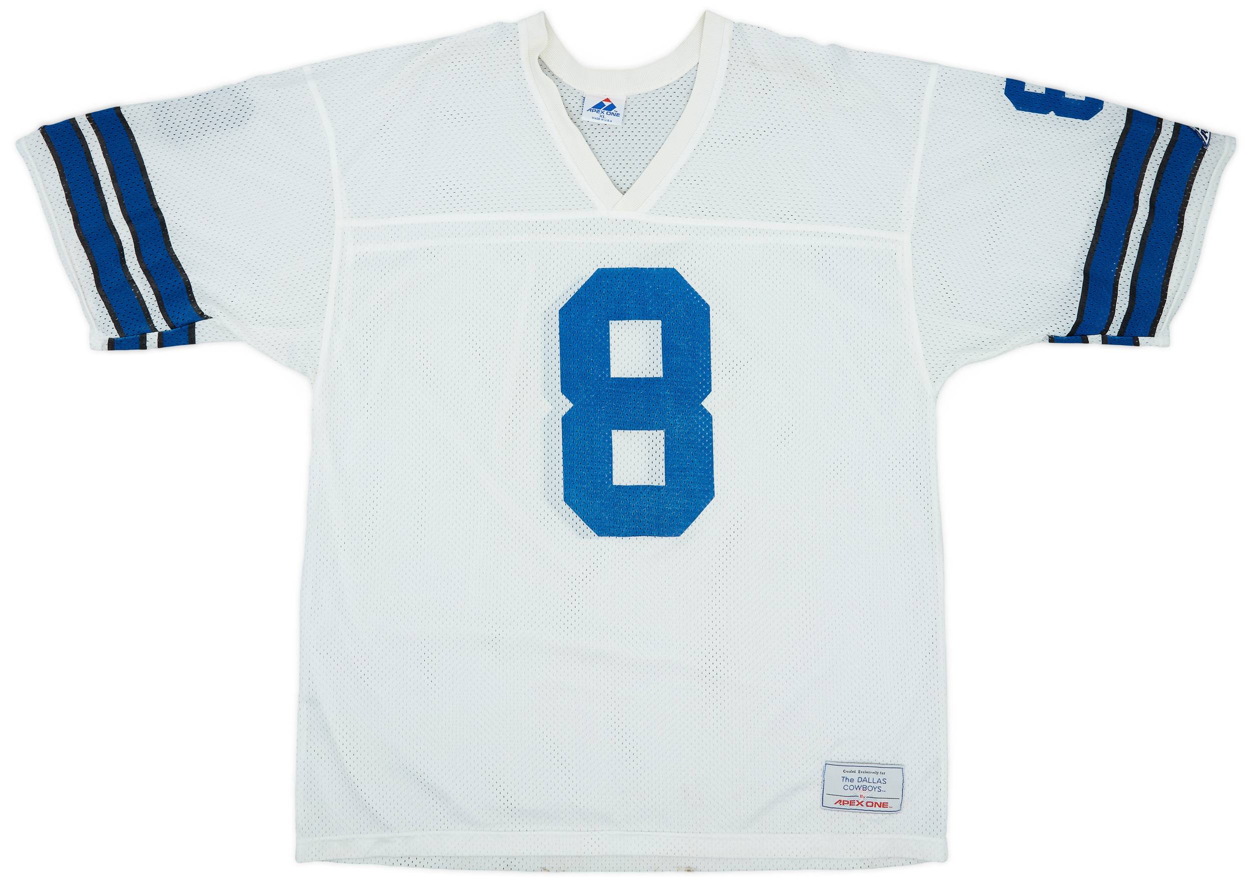 1990-95 Dallas Cowboys Aikman #8 Apex One Away Jersey - 6/10 - (XL)