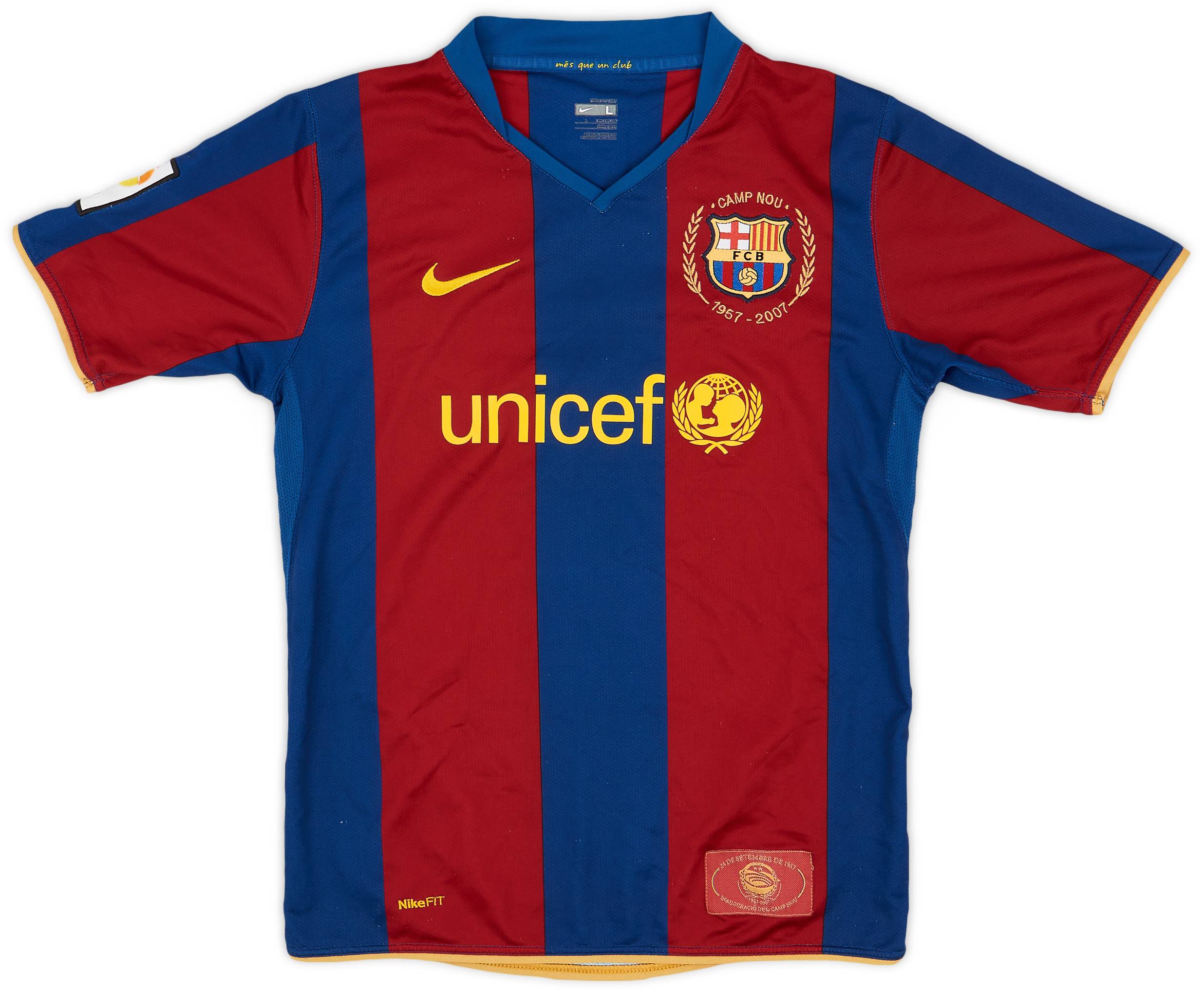 2007-08 Barcelona Home Shirt - 8/10 - (L.Boys)