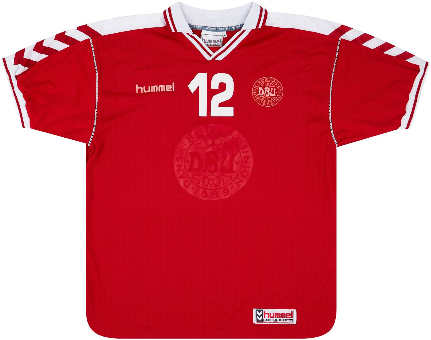1999 Denmark U-21 Match Worn Home Shirt #12 (v England)
