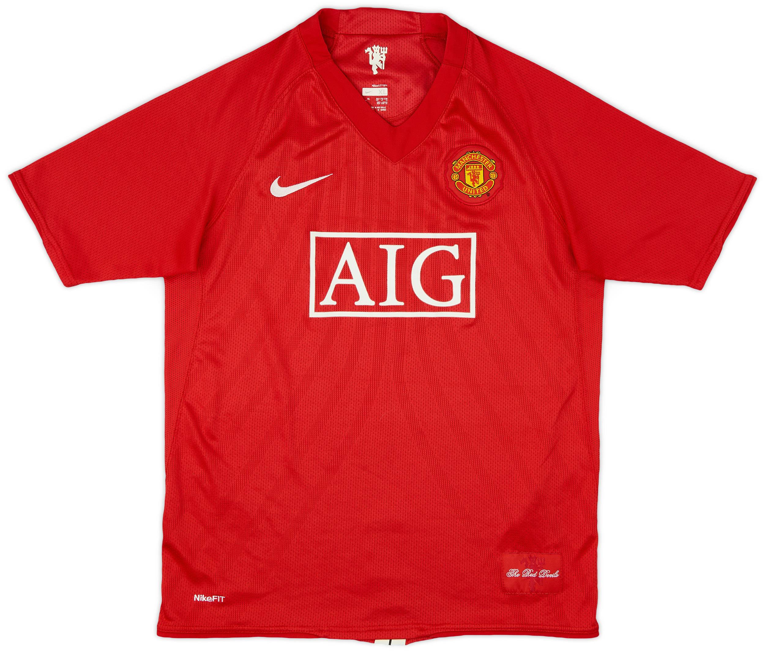2007-09 Manchester United Home Shirt - 8/10 - (XL.Boys)