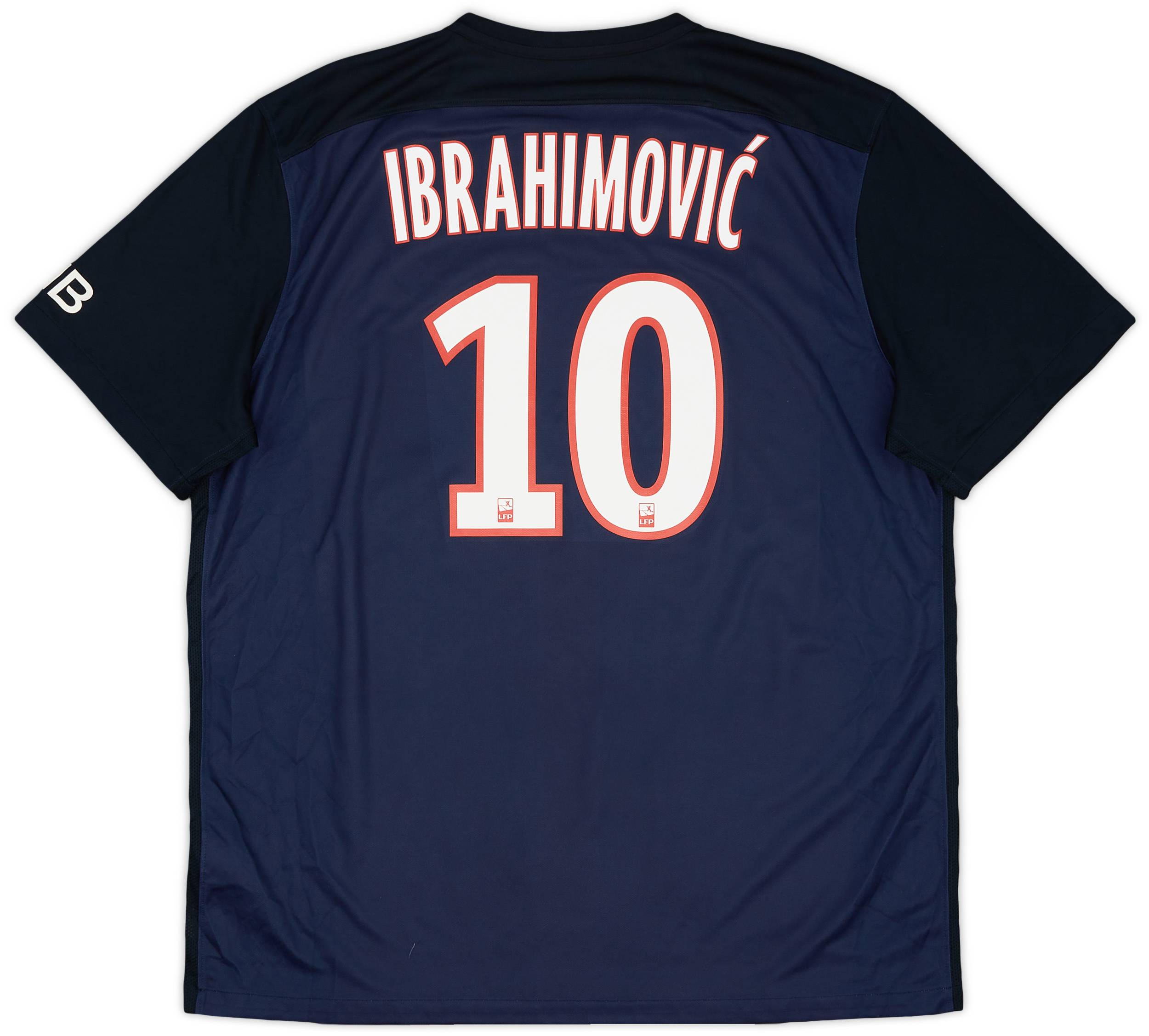2015-16 Paris Saint-Germain Home Shirt Ibrahimovic #10 - 7/10 - (XL)