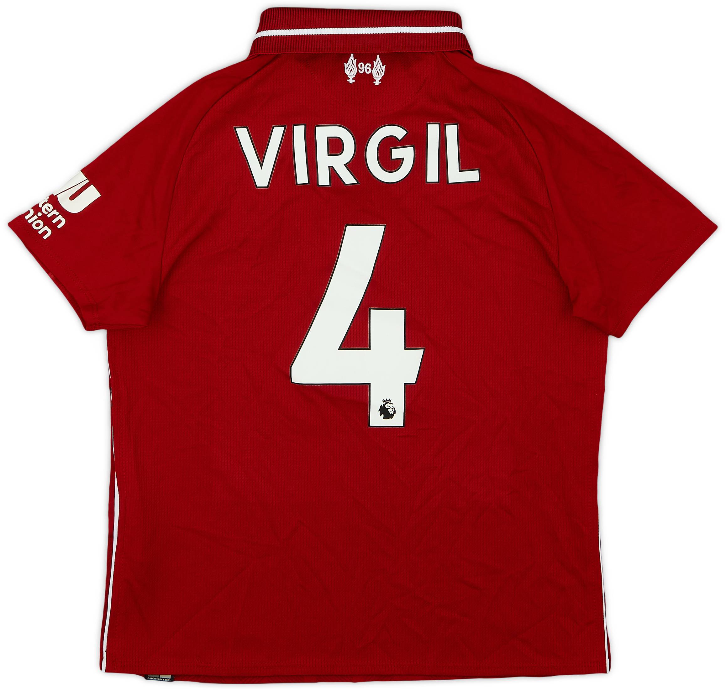 2018-19 Liverpool Home Shirt Virgil #4 - 8/10 - (S.Boys)
