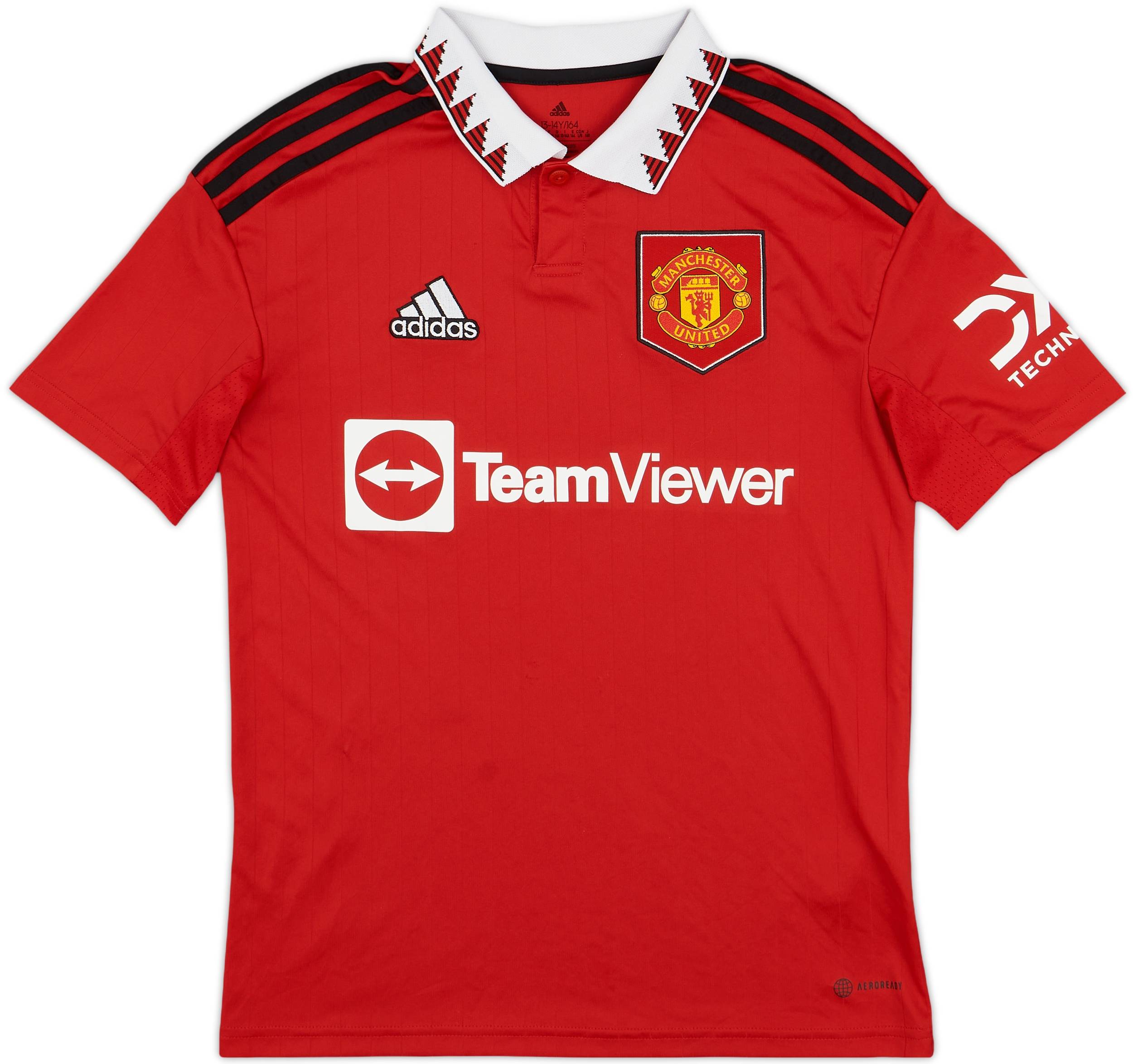 2022-23 Manchester United Home Shirt - 5/10 - (L.Boys)
