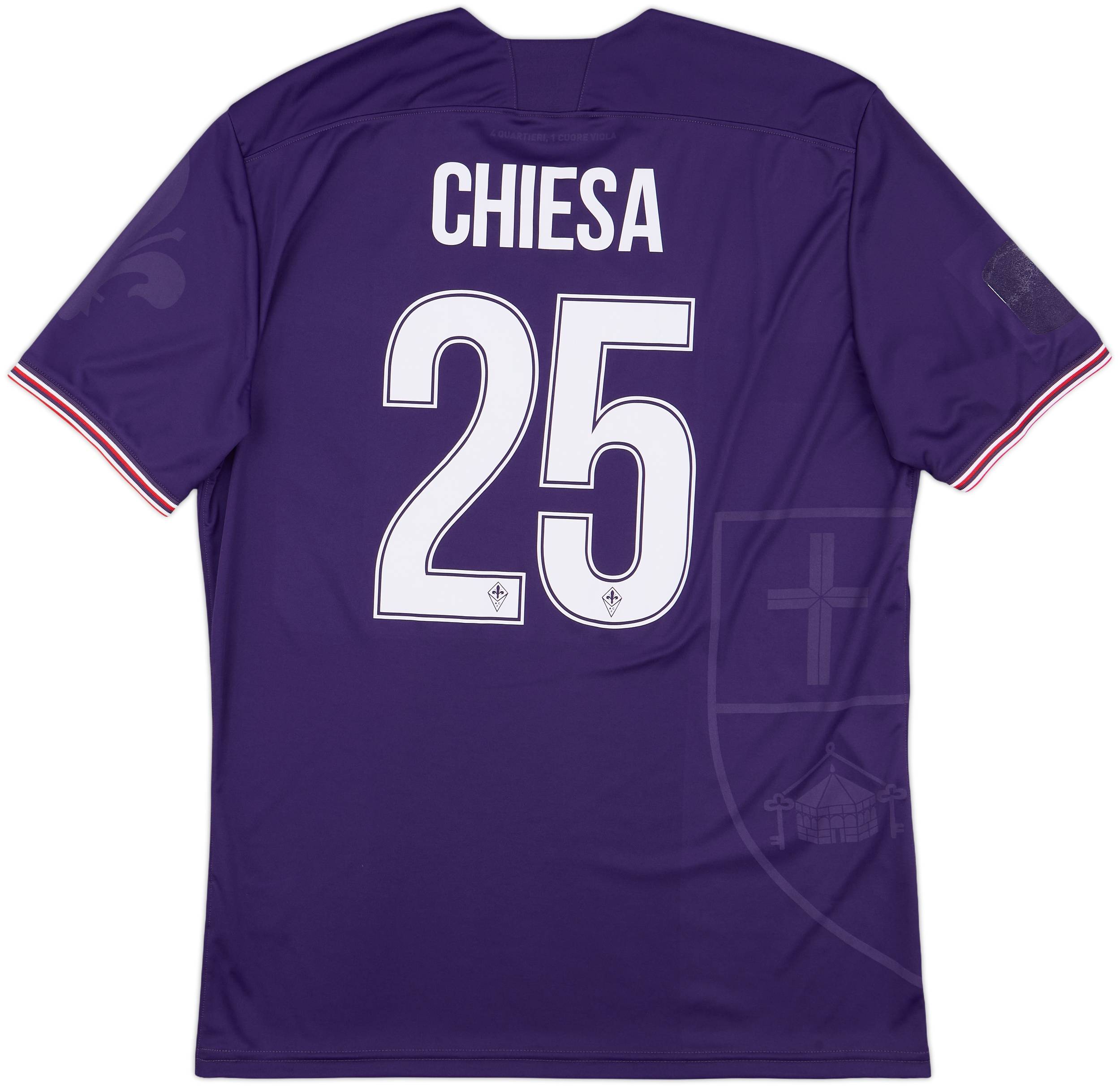 フィオレンティーナ CHIESA 25番 シャツ 2017-18 Fiorentina Home Shirt Chiesa #25 - 6/10 - (XL)