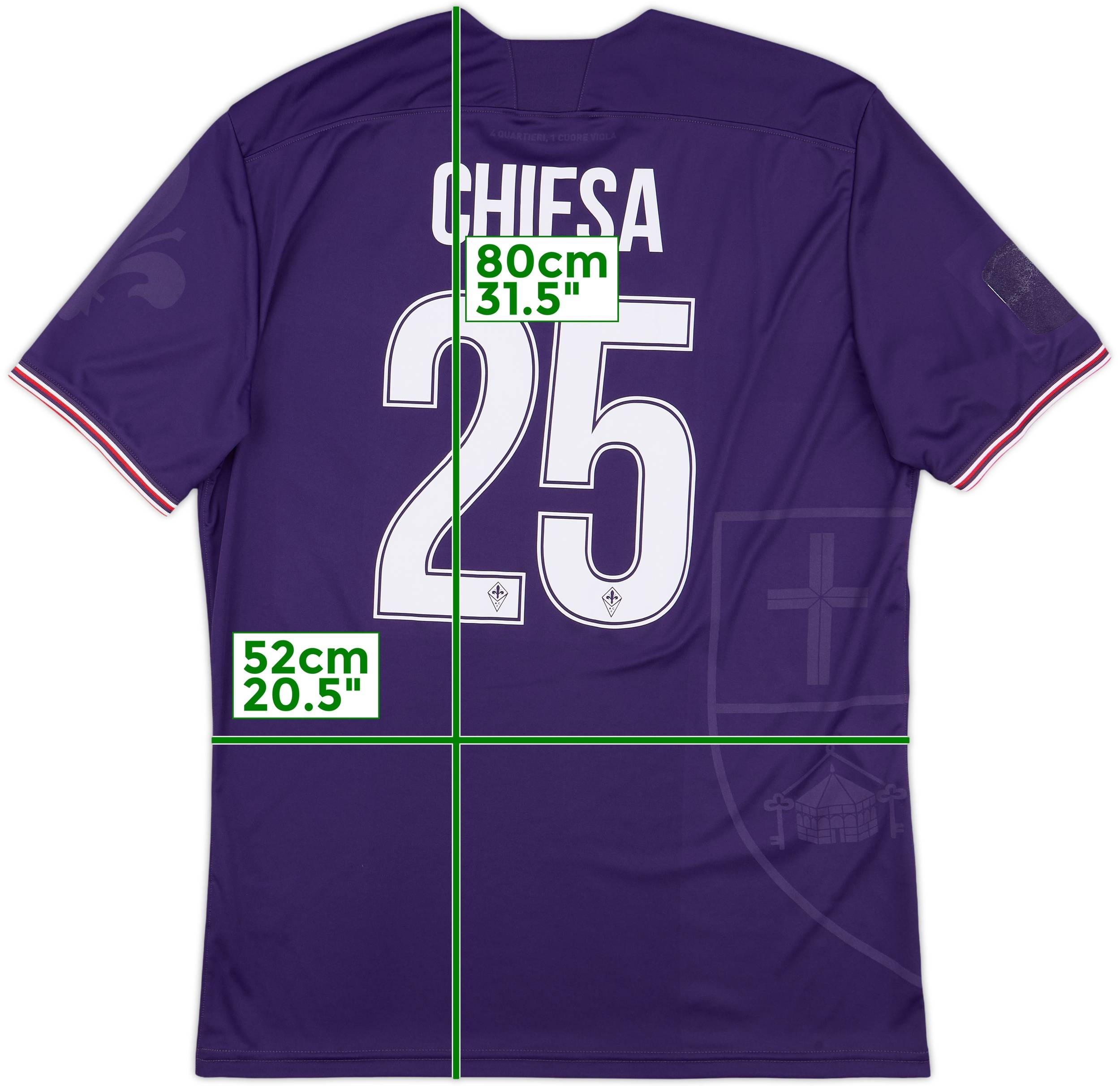 Camiseta de local de la Fiorentina 2017-18 Chiesa #25 - 6/10 - (XL)