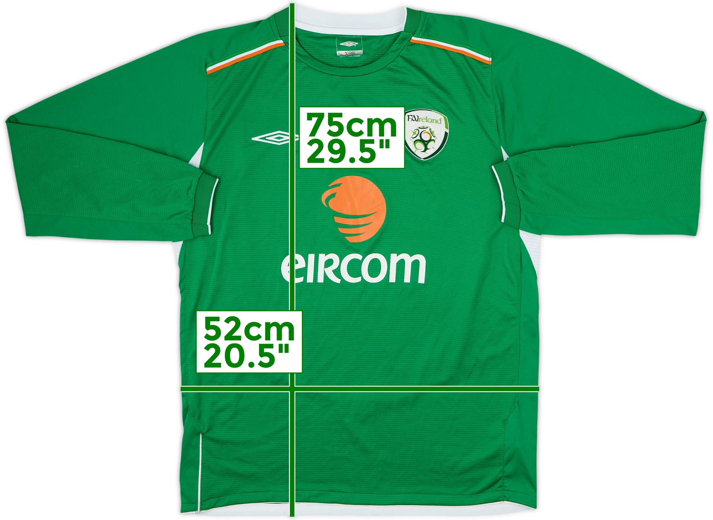 2004-06 Ireland Home L/S Shirt - 9/10 - (L)