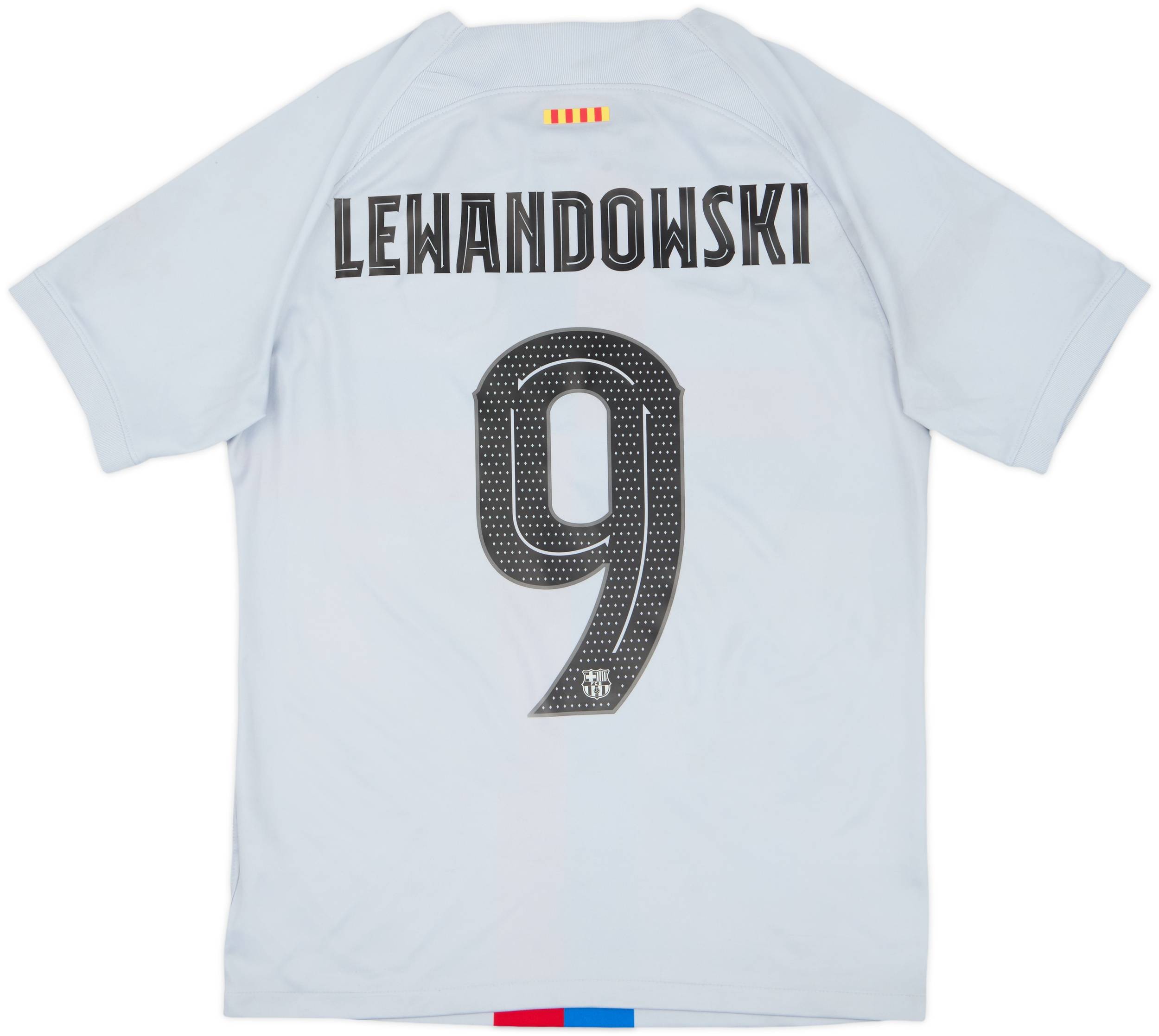 バルセロナ LEWANDOWSKI 9番 長袖 シャツ 2022-23 Barcelona Third Shirt Lewandowski #9 - 7/10 - (S)