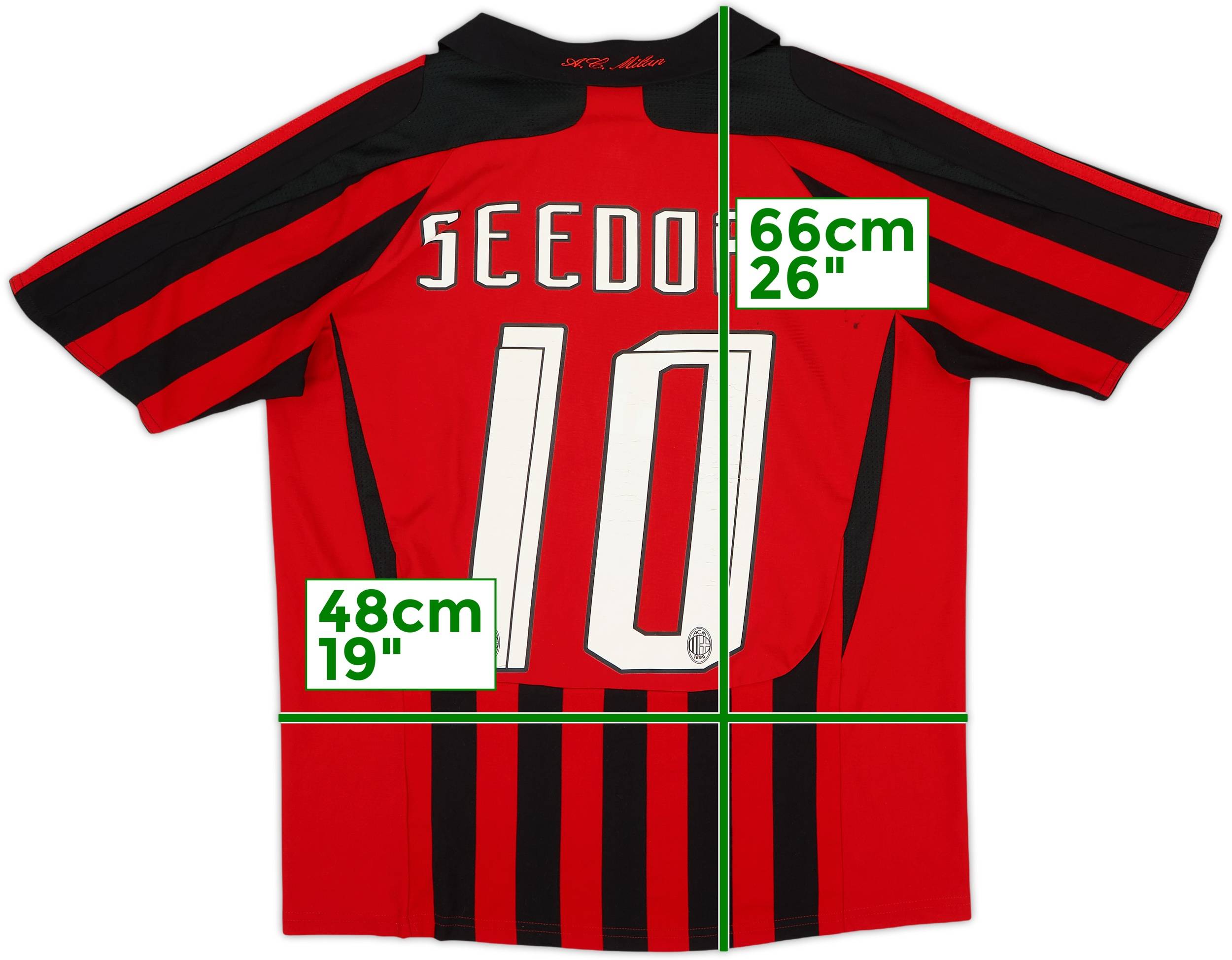 AC Milan 2007 セードルフ ユニフォーム 2007-08 AC Milan Home Shirt Seedorf #10 - 6/10 - (Women's M)