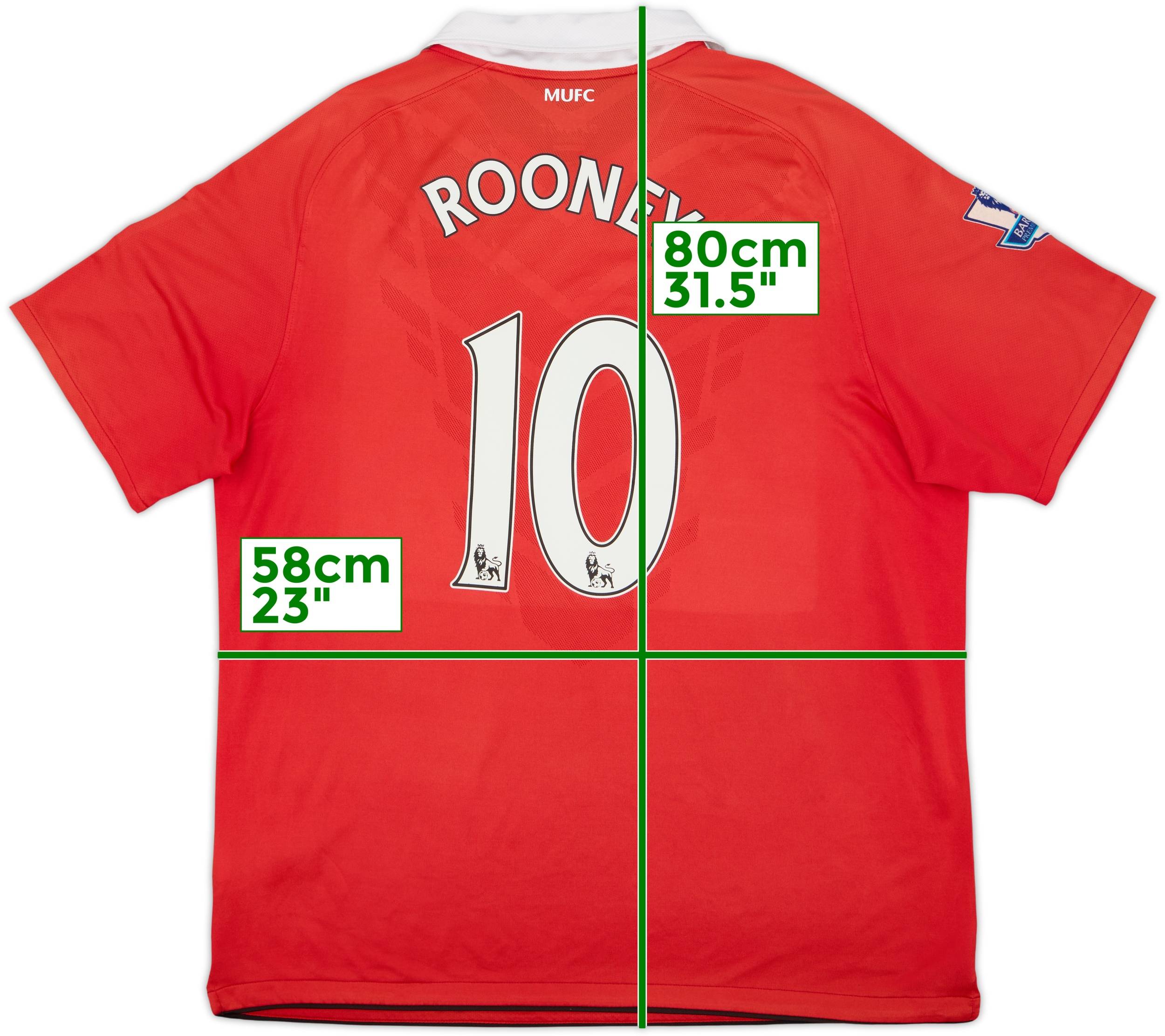 2010-11 Manchester United Home Shirt Rooney #10 - 6/10 - (XL)