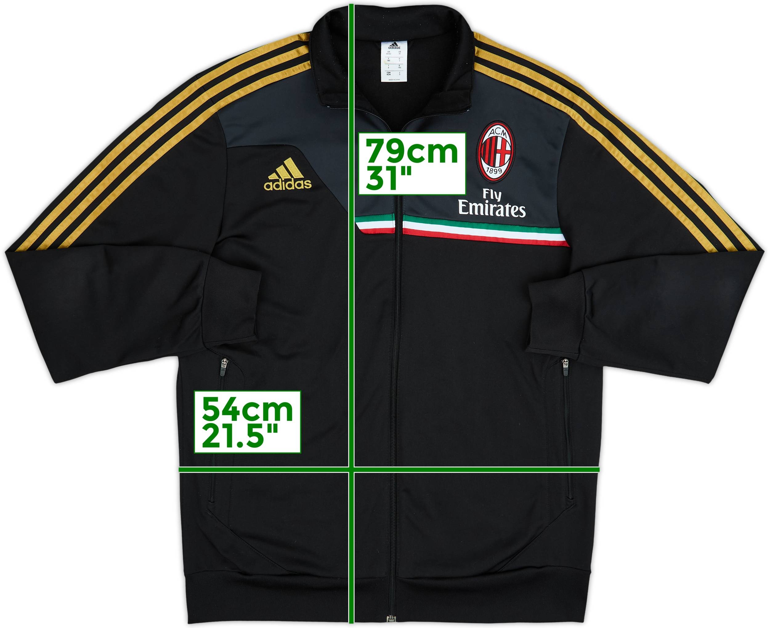 2013-14 AC Milan adidas Track Jacket - 8/10 - (M/L)