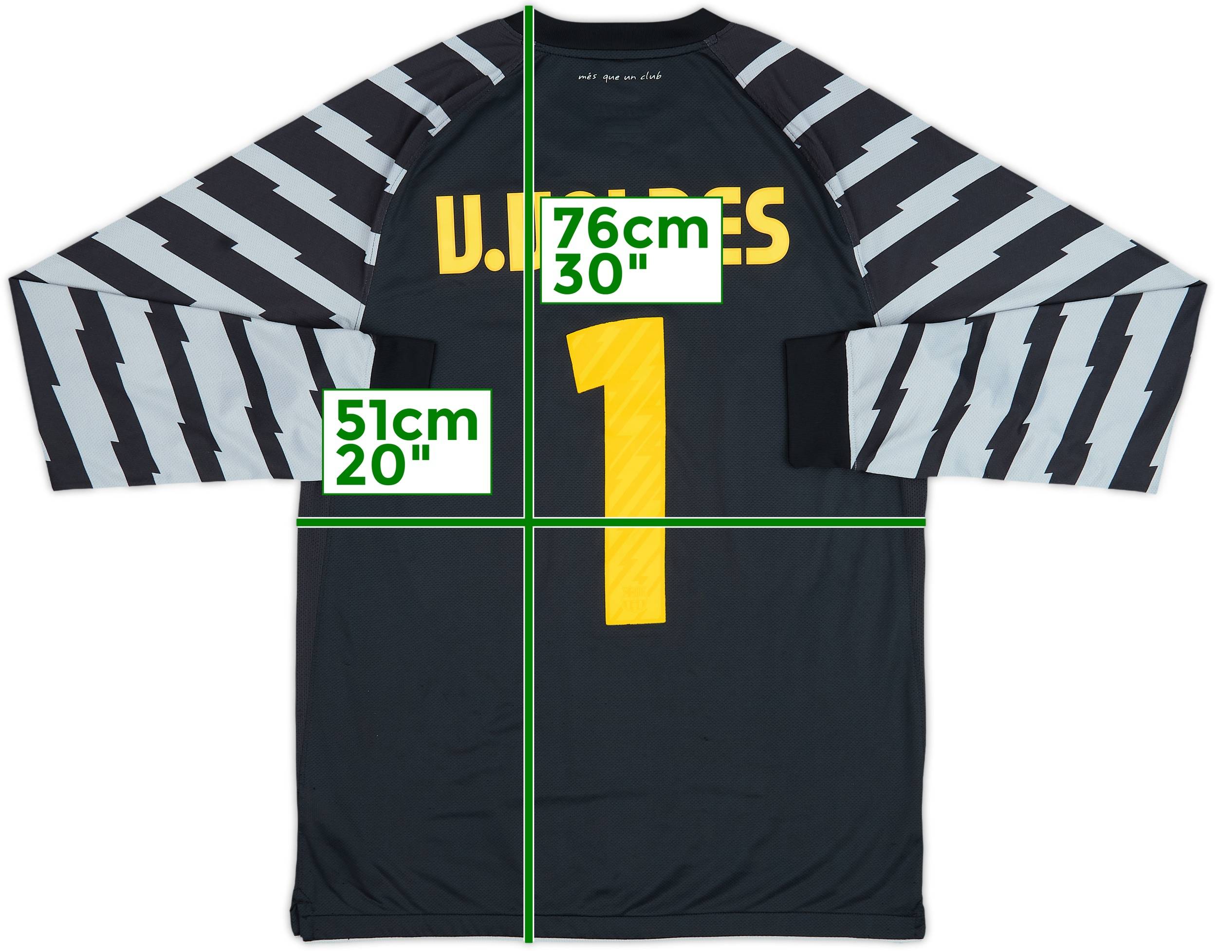 2010-11 Barcelona GK Shirt V.Valdes #1 - 6/10 - (M)