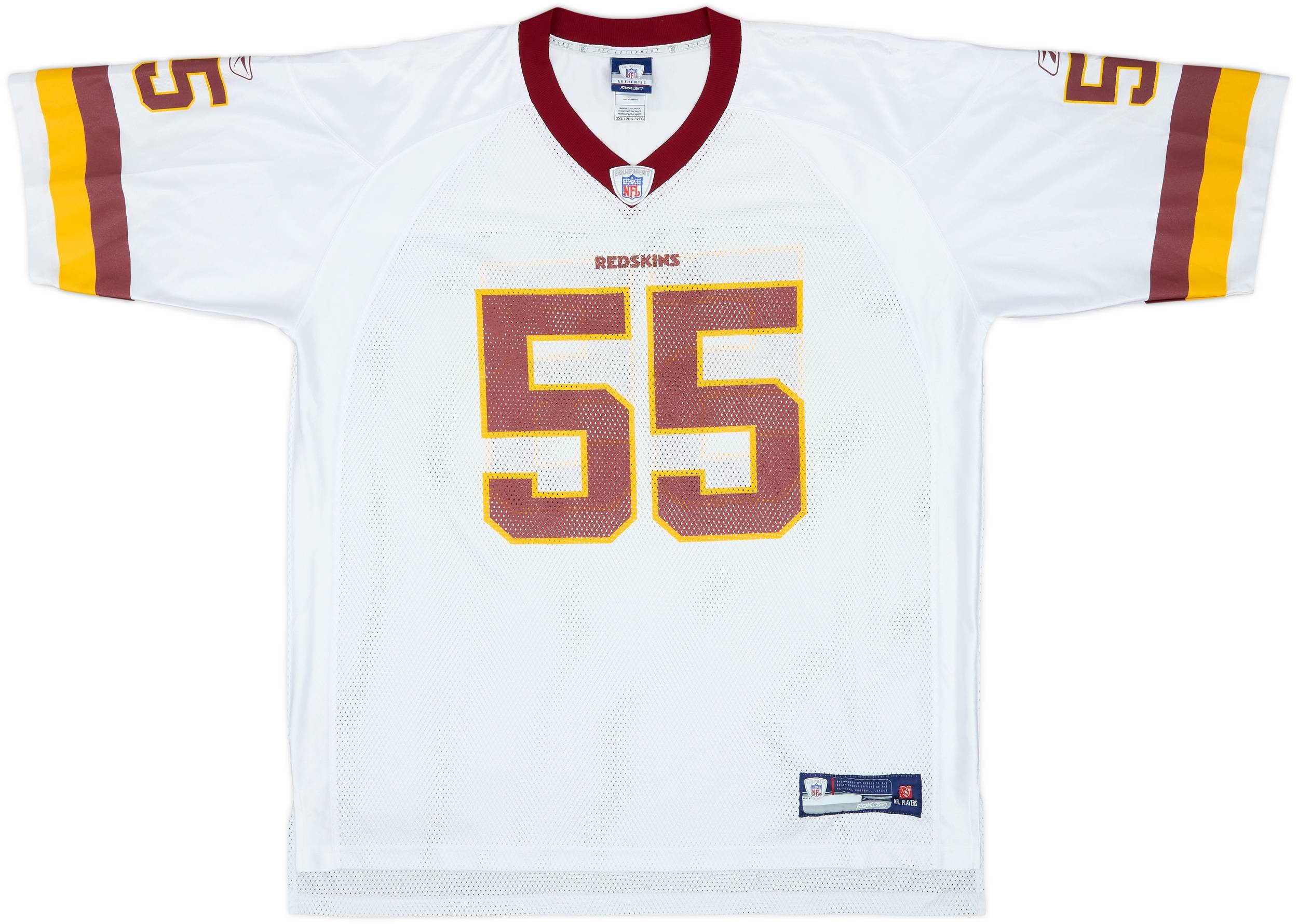 2008 Washington Redskins Taylor #55 Reebok On Field Away Jersey