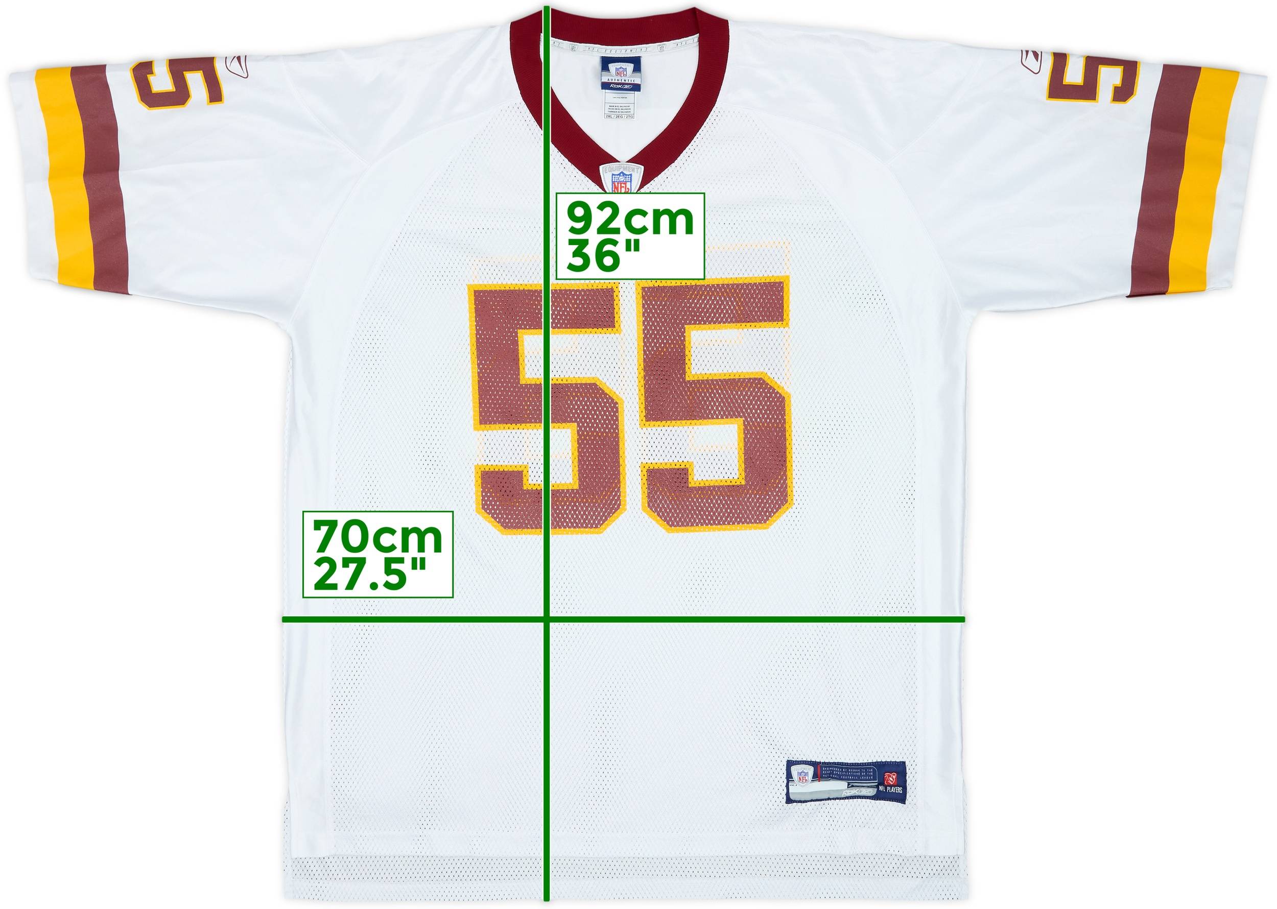 2008 Washington Redskins Taylor #55 Reebok On Field Away Jersey