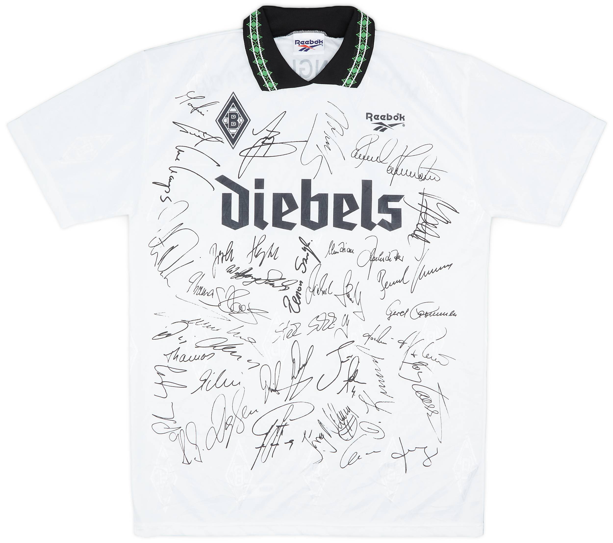 1995-96 Borussia Monchengladbach Squad 'Signed' Home Shirt - 8/10 - (L)