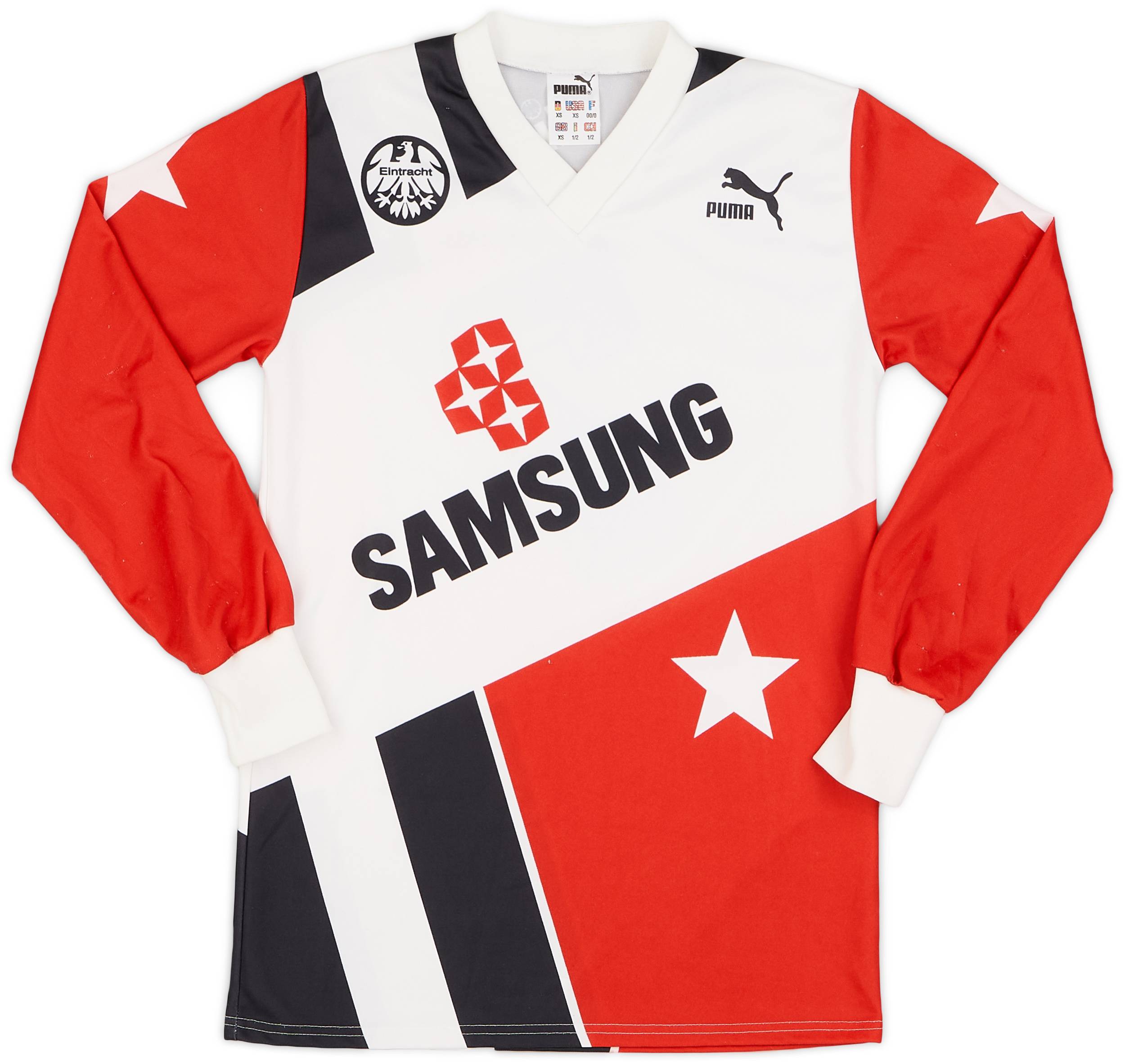 1991-92 Eintracht Frankfurt Home L/S Shirt #7 - 8/10 - (XS)